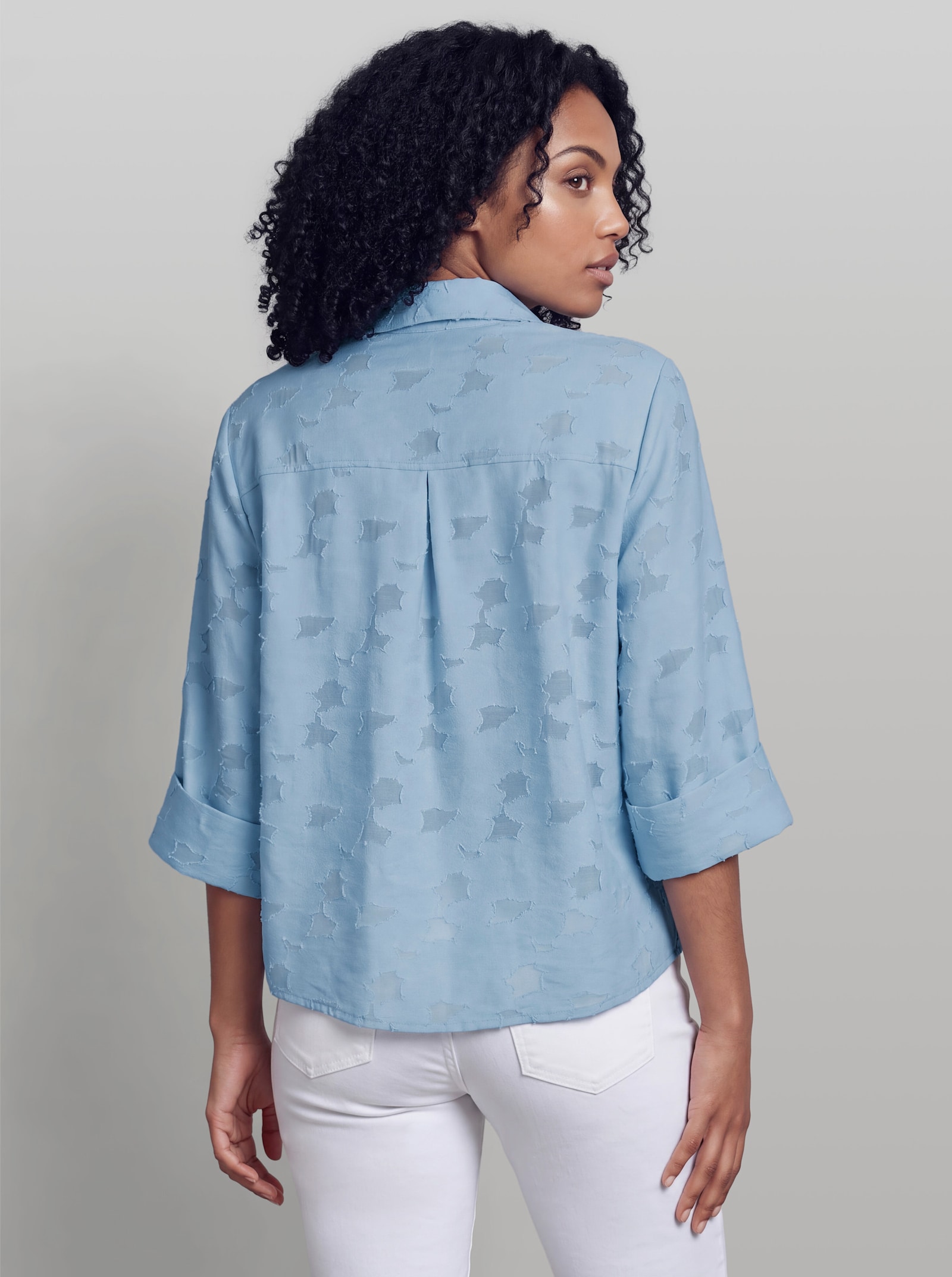heine Hemdbluse mit Strukturmuster - bleu