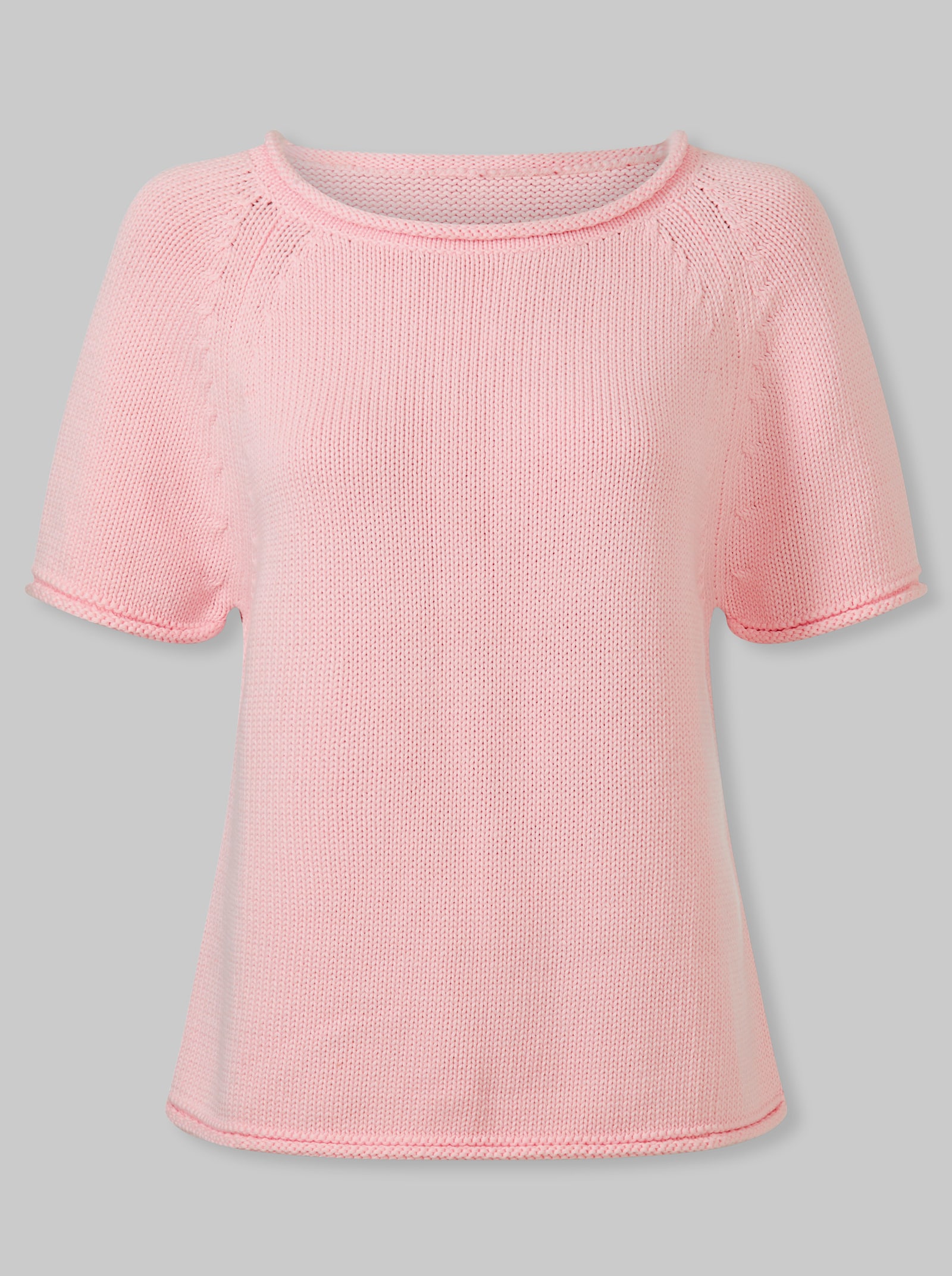 heine Pullover mit Rollkanten - hellrosé