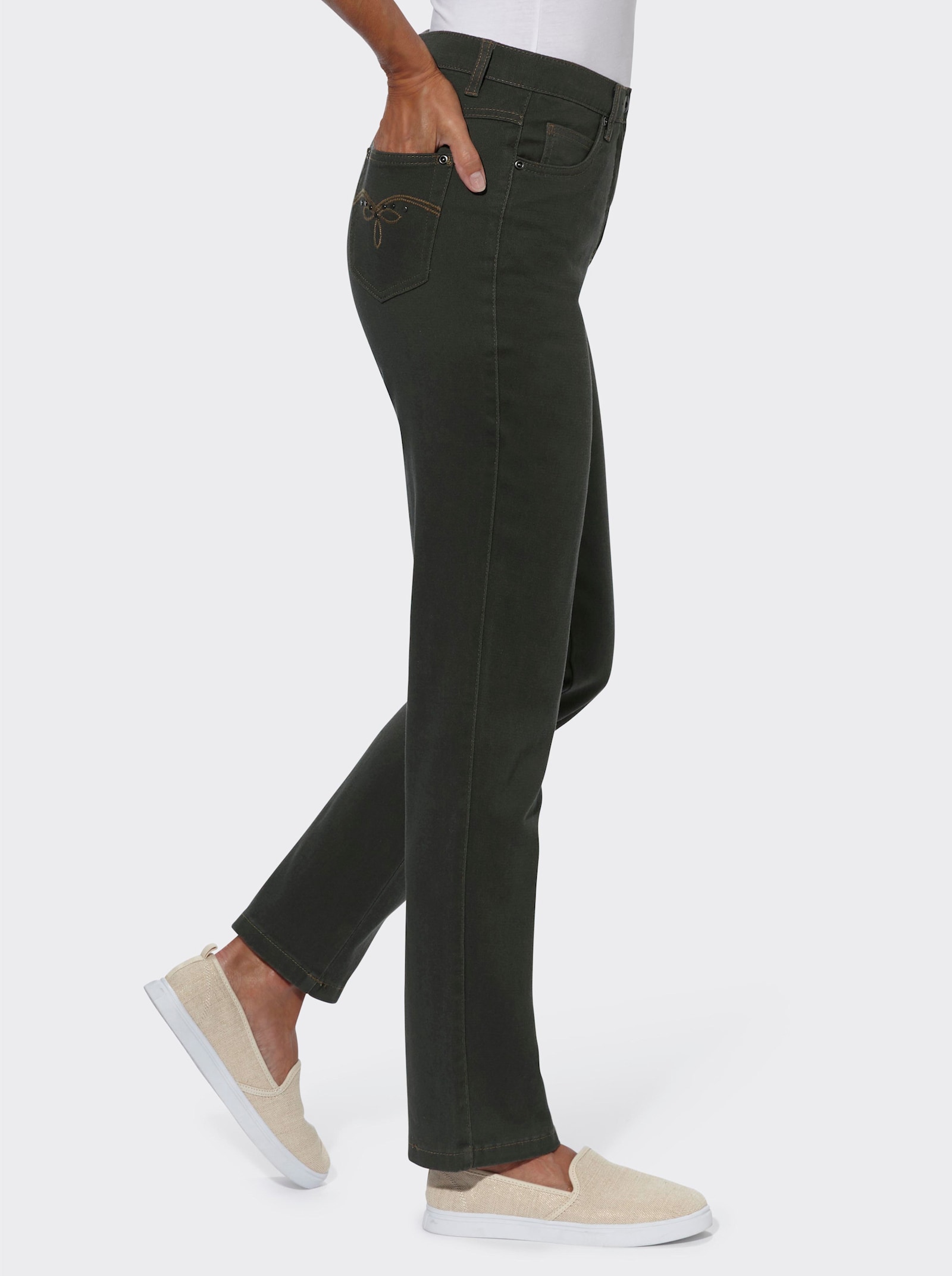 5-Pocket-Jeans mit Stretch-Anteil - khaki