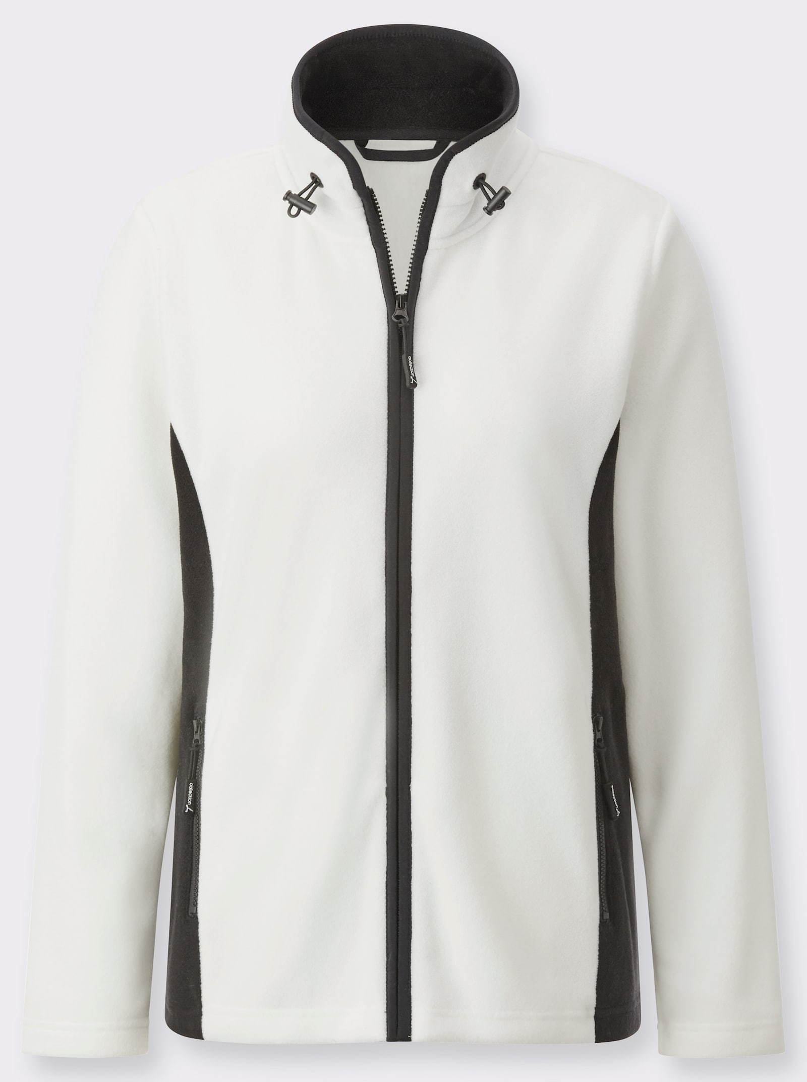 Fleecejacke mit Kontraststreifen - ecru