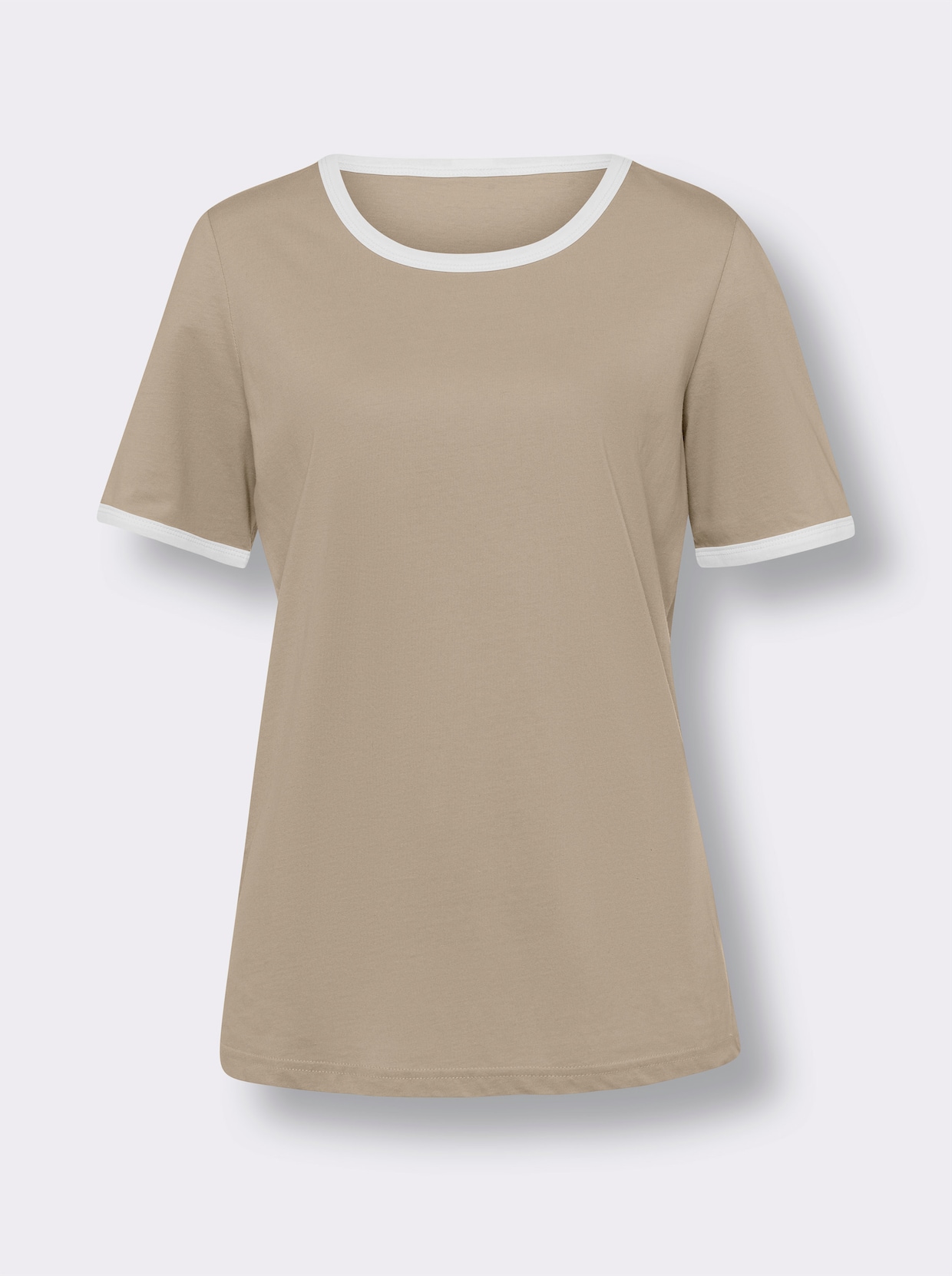 Kurzarmshirt - beige-ecru