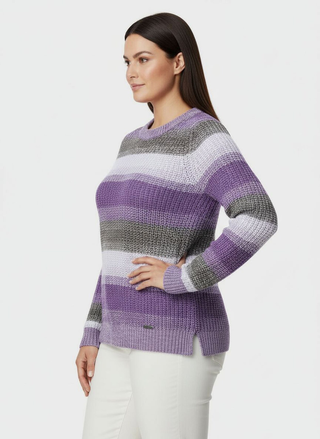 Langarm-Pullover im Farbverlauf - lila-lavendel