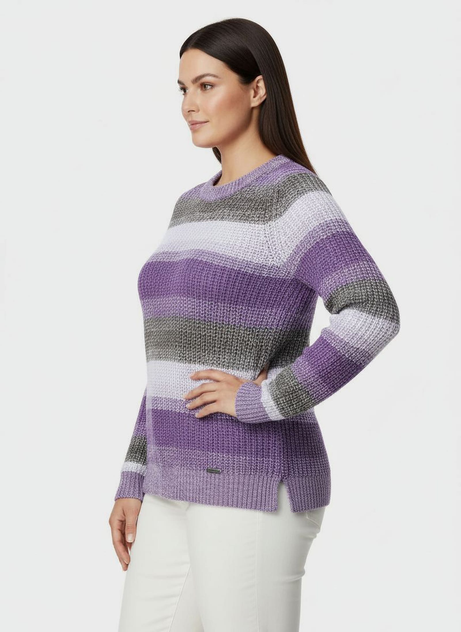 Langarm-Pullover im Farbverlauf - lila-lavendel