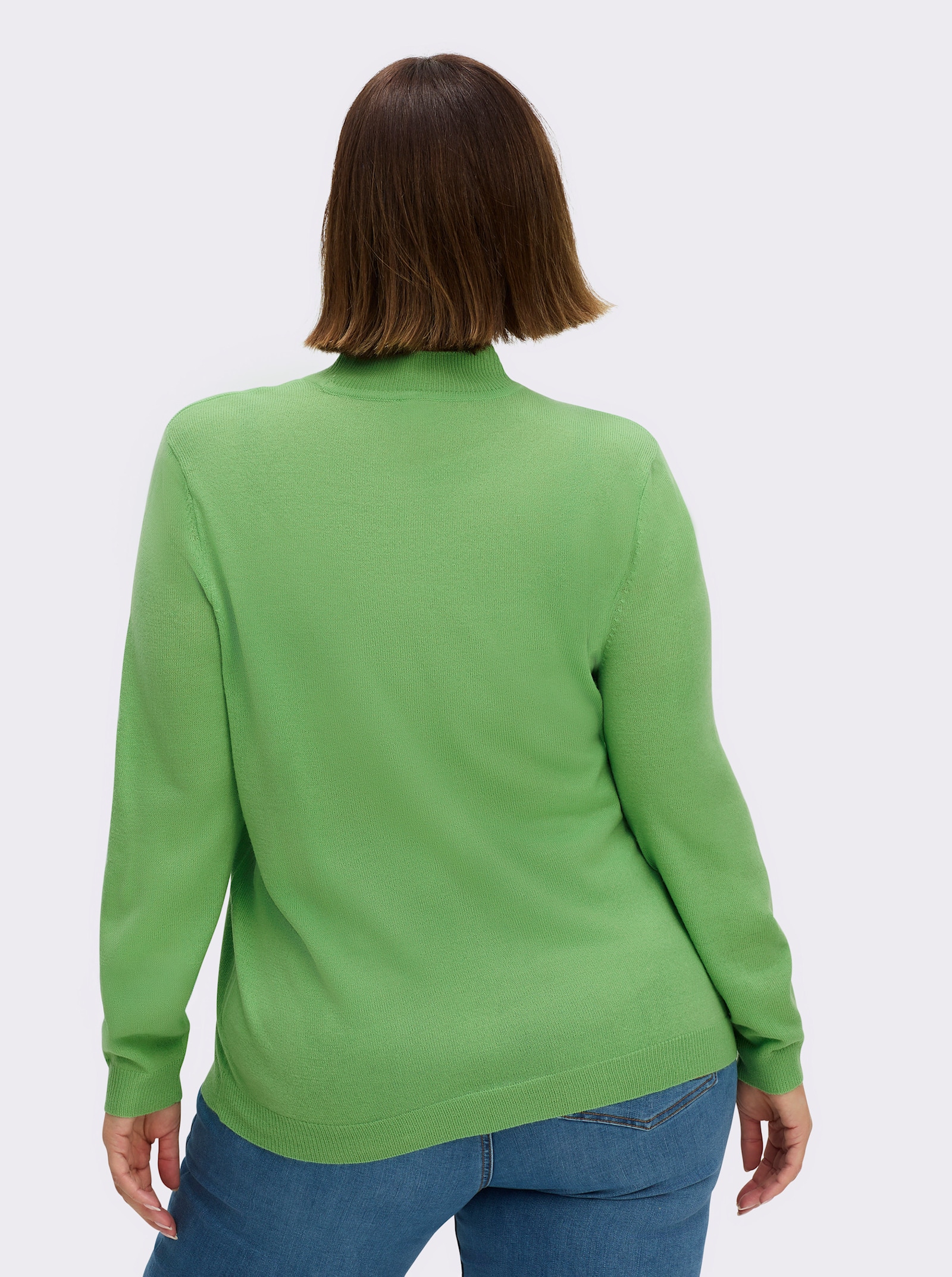 Stehkragenpullover weich wie Kaschmir - apfel