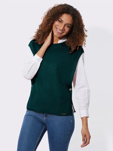 Kapuzenpullover in Poncho-Optik - petrol