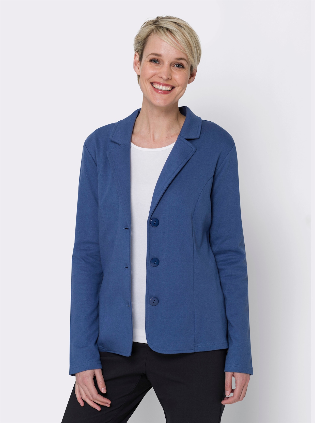 Jersey blazer - jeansblauw