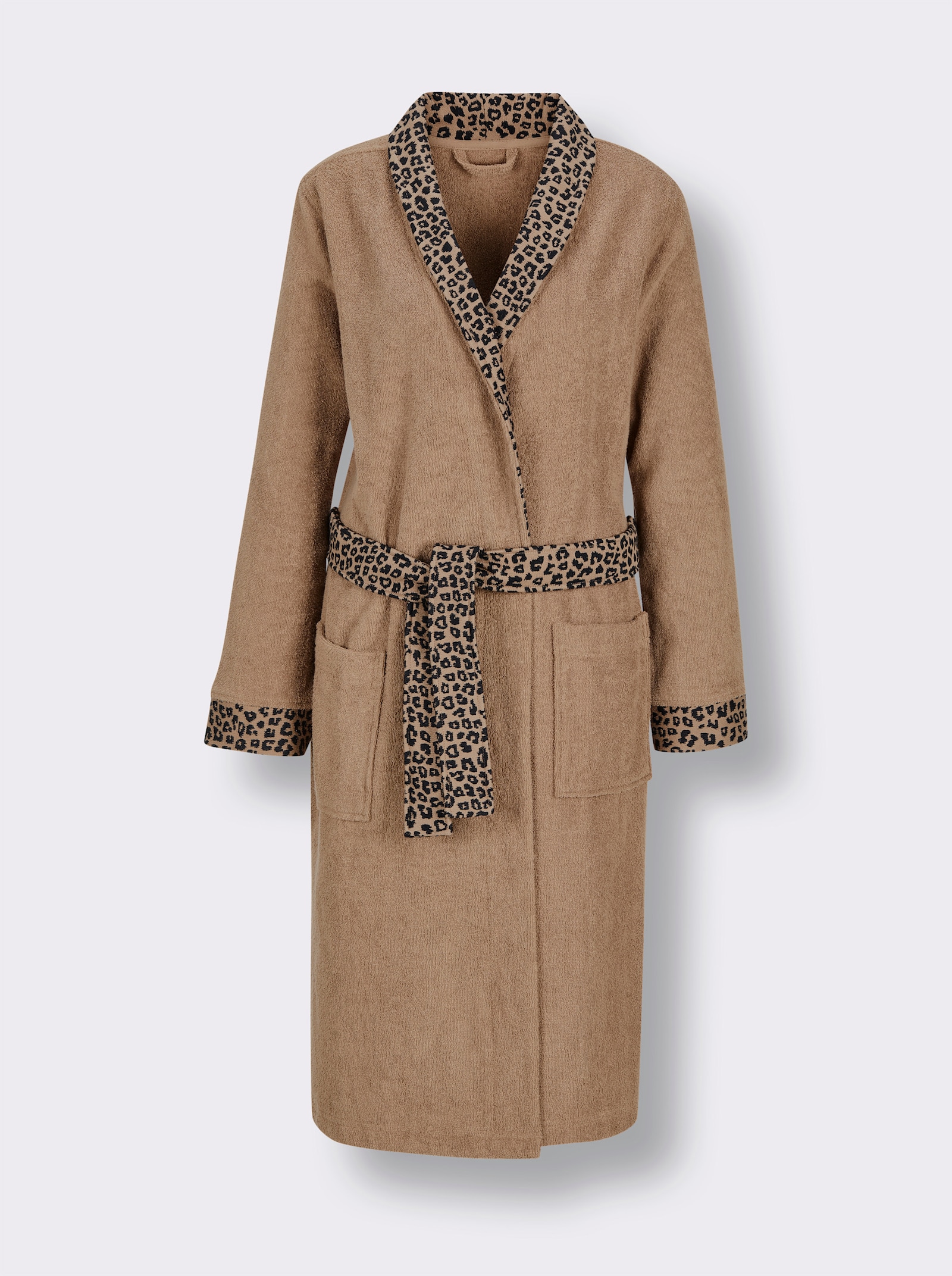 feel good Bademantel - camel-schwarz