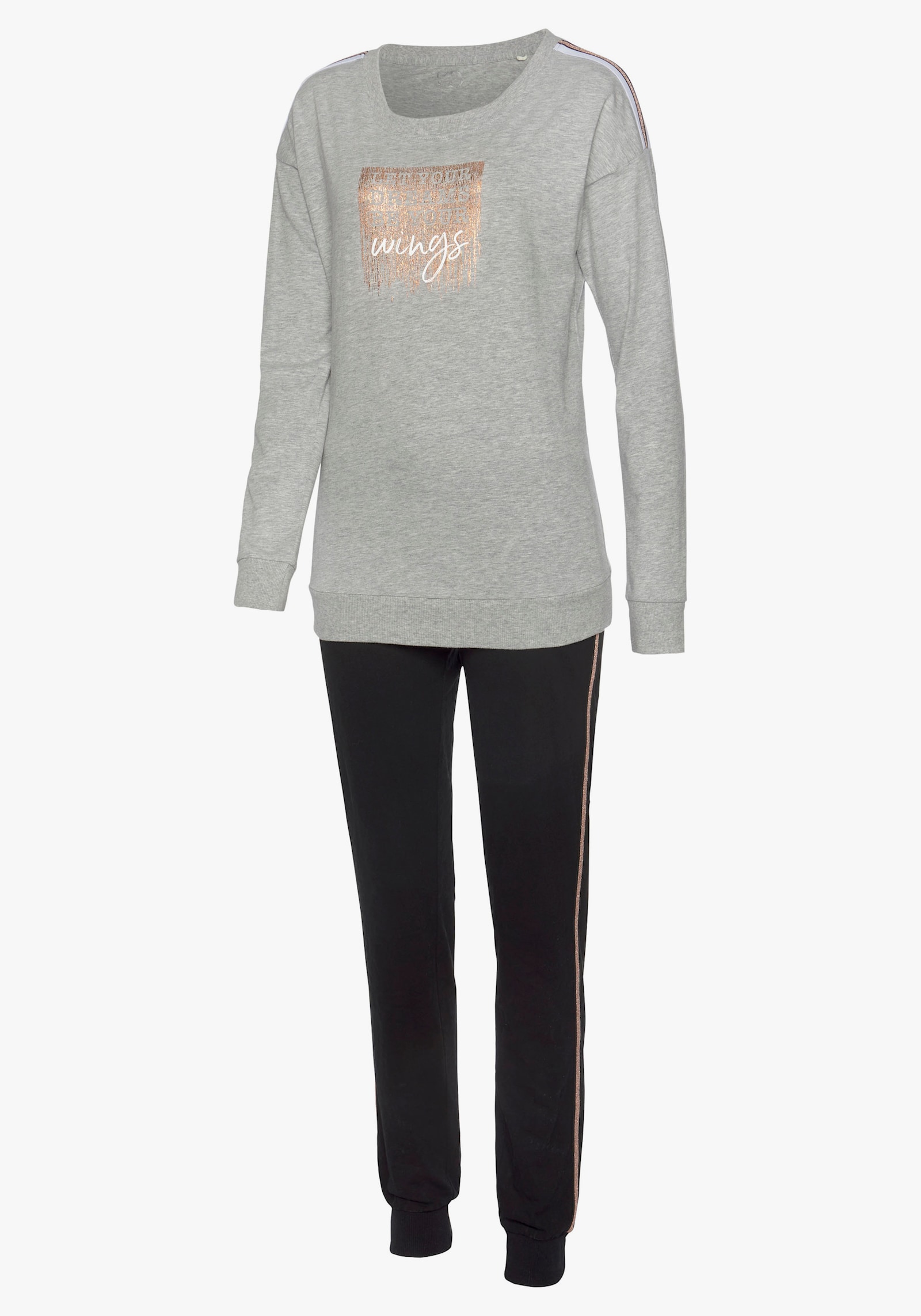 Vivance Dreams Pyjama - gris chiné/noir