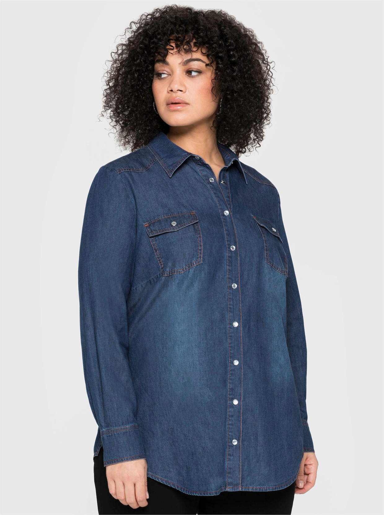 sheego Jeansblouse - blue denim