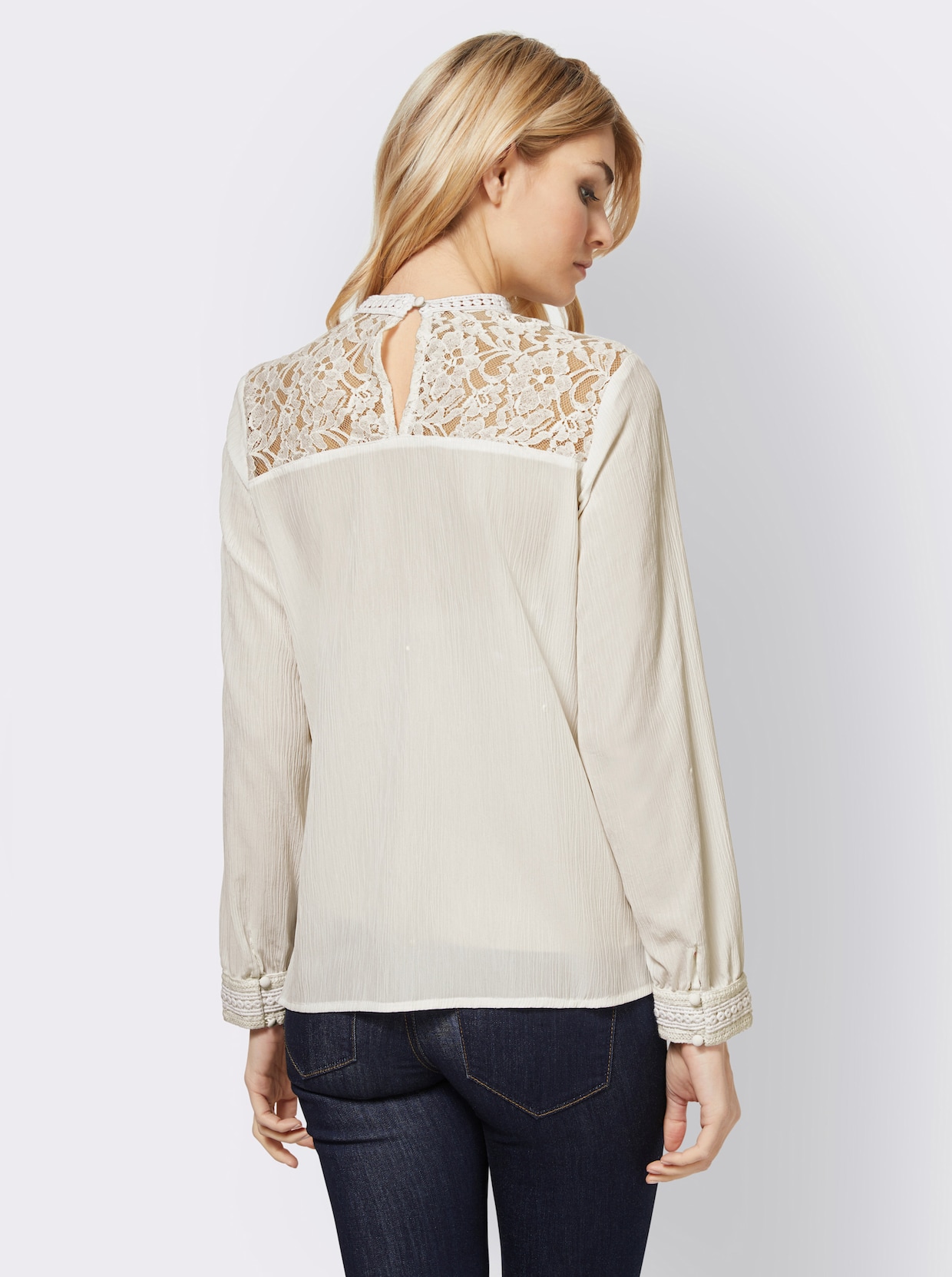 heine Blouse met opstaande kraag - champagne