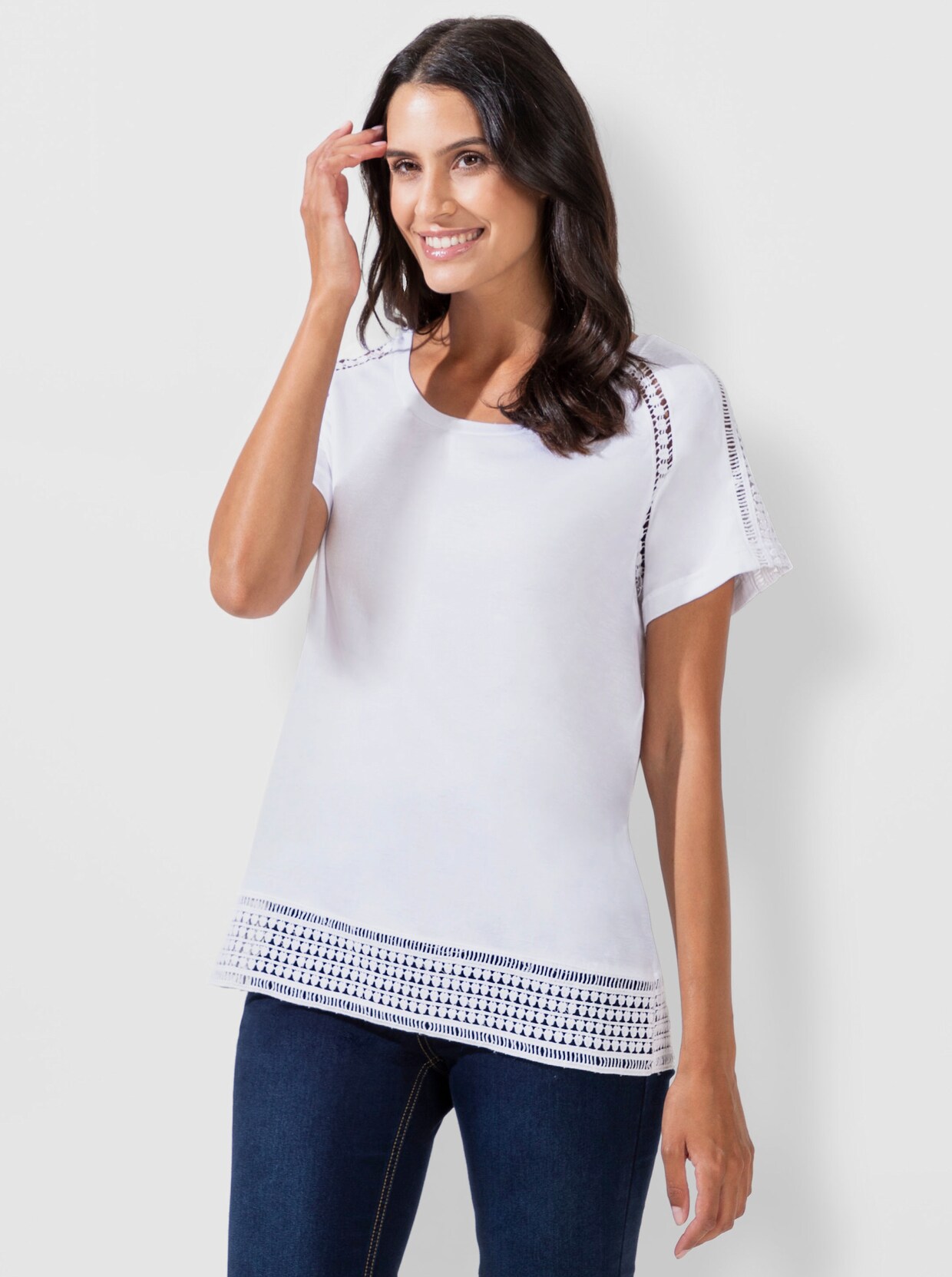 Spitzenshirt - weiß