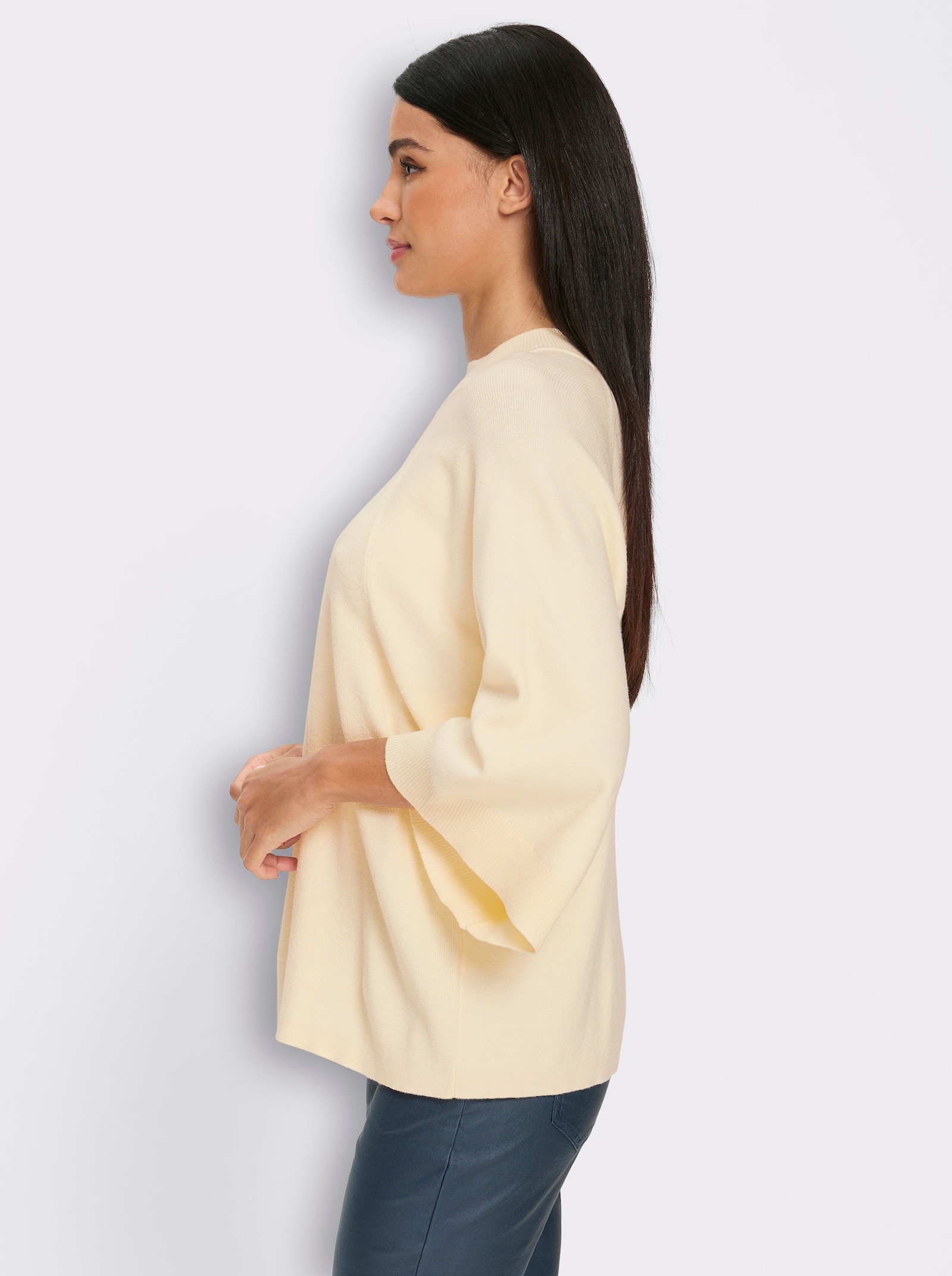 heine 3/4 Arm-Pullover mit Stehkragen - champagner