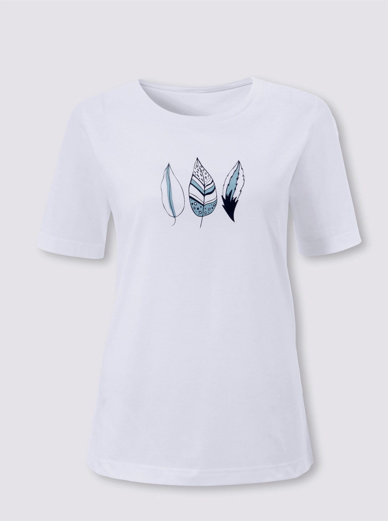 Rundhalsshirt - weiß