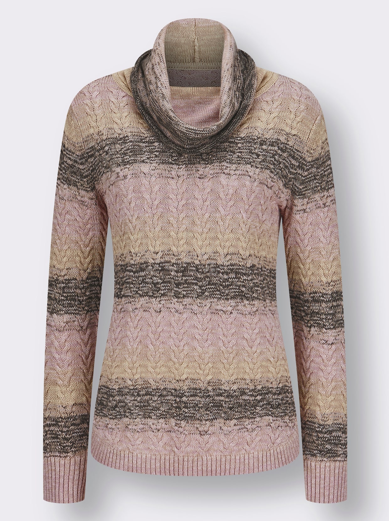 Pullover - graphit-mauve-gemustert