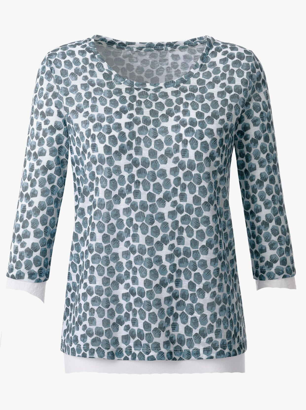3/4-Arm-Shirt - mint-bedruckt