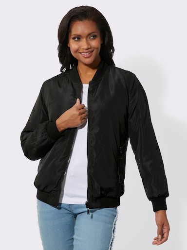 Wendejacke in Blouson-Form - sand-schwarz