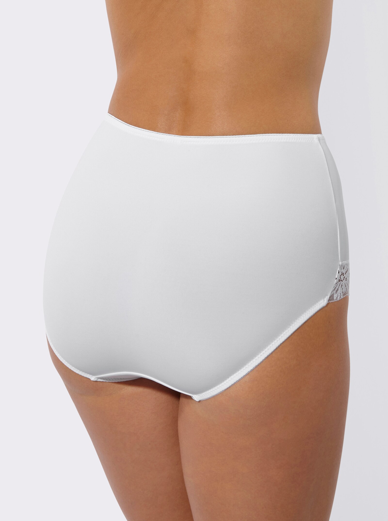 wäschepur Taillenslip mit seitlicher Spitze - 2x weiß