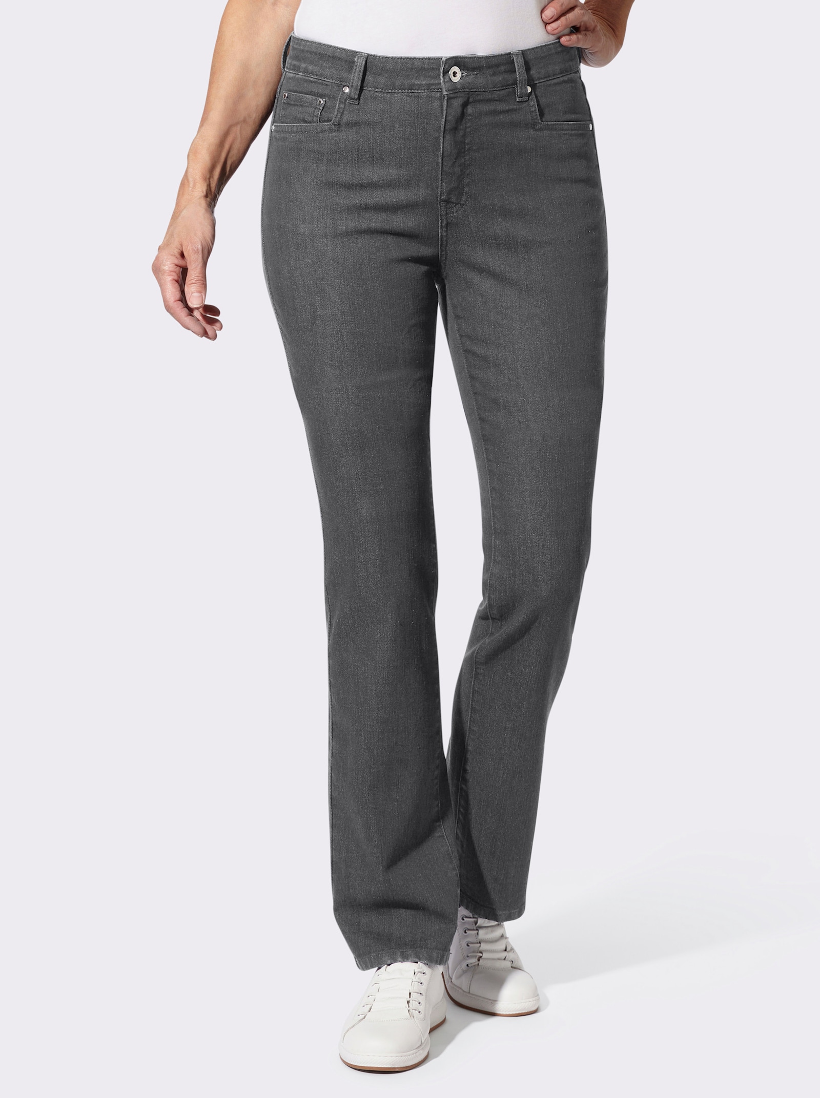 Thermojeans mit innenliegendem Dehnbund - grey-denim
