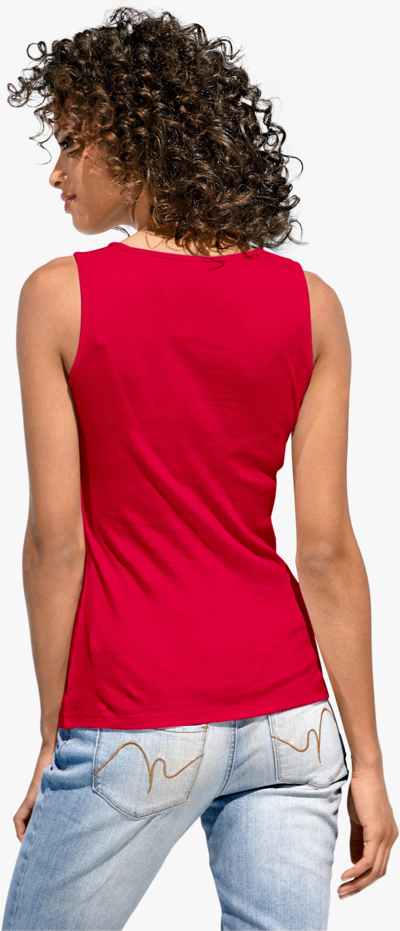 heine Shirttop met vierkante hals - rood