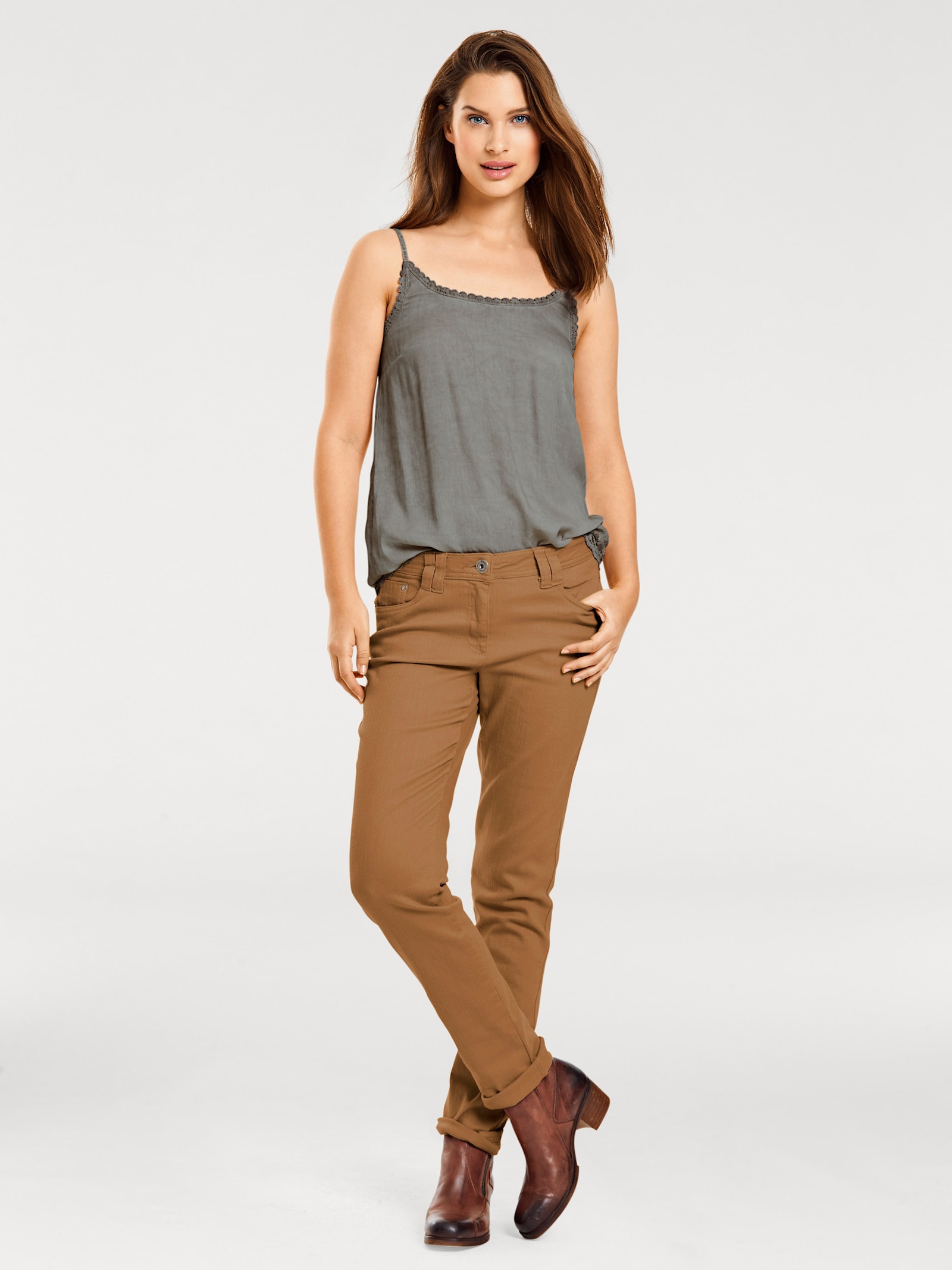 heine Röhrenhose im Casual-Look - nougat