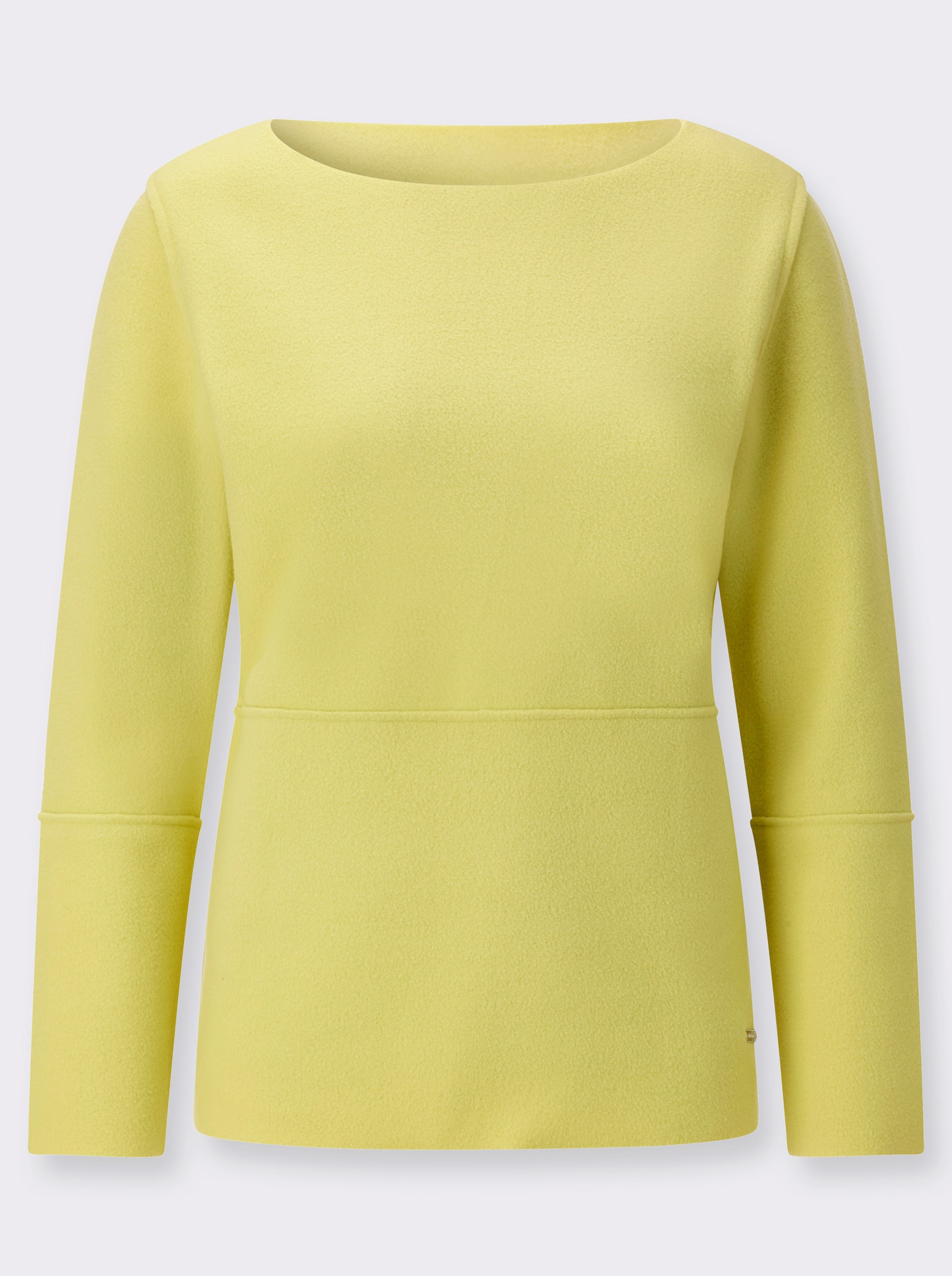 Fleeceshirt mit U-Boot-Ausschnitt - lindgrün