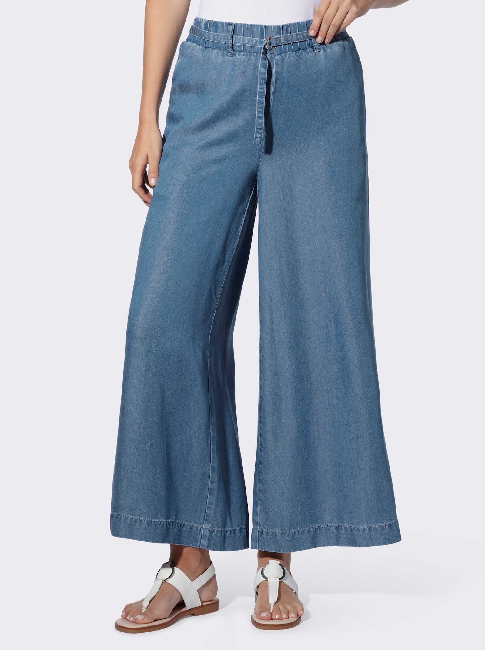 heine Culotte mit Gürtel - blue-stone-washed