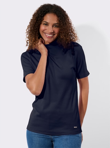 Stehkragenshirt - marine