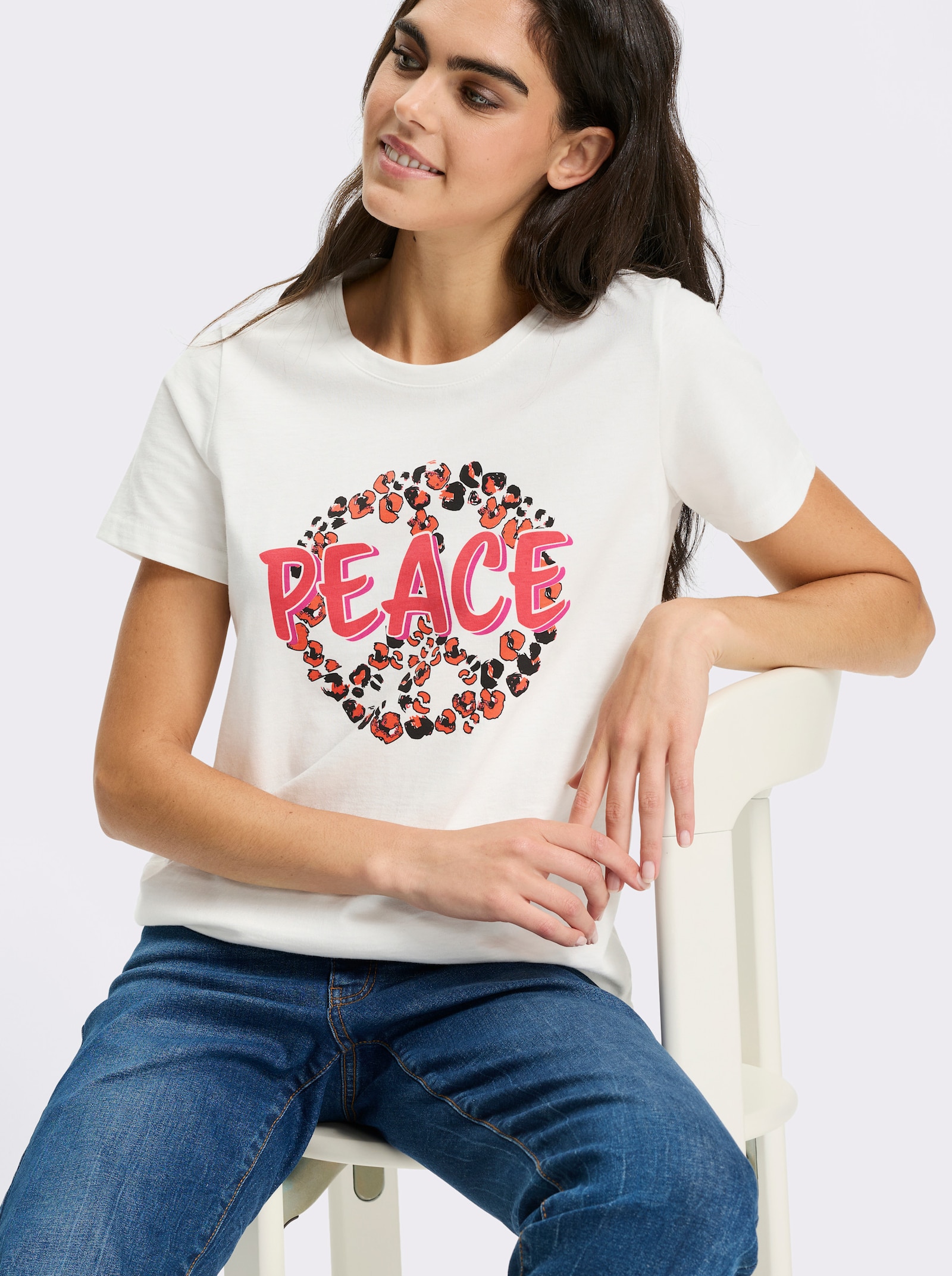 heine Shirt mit Schriftzug - ecru