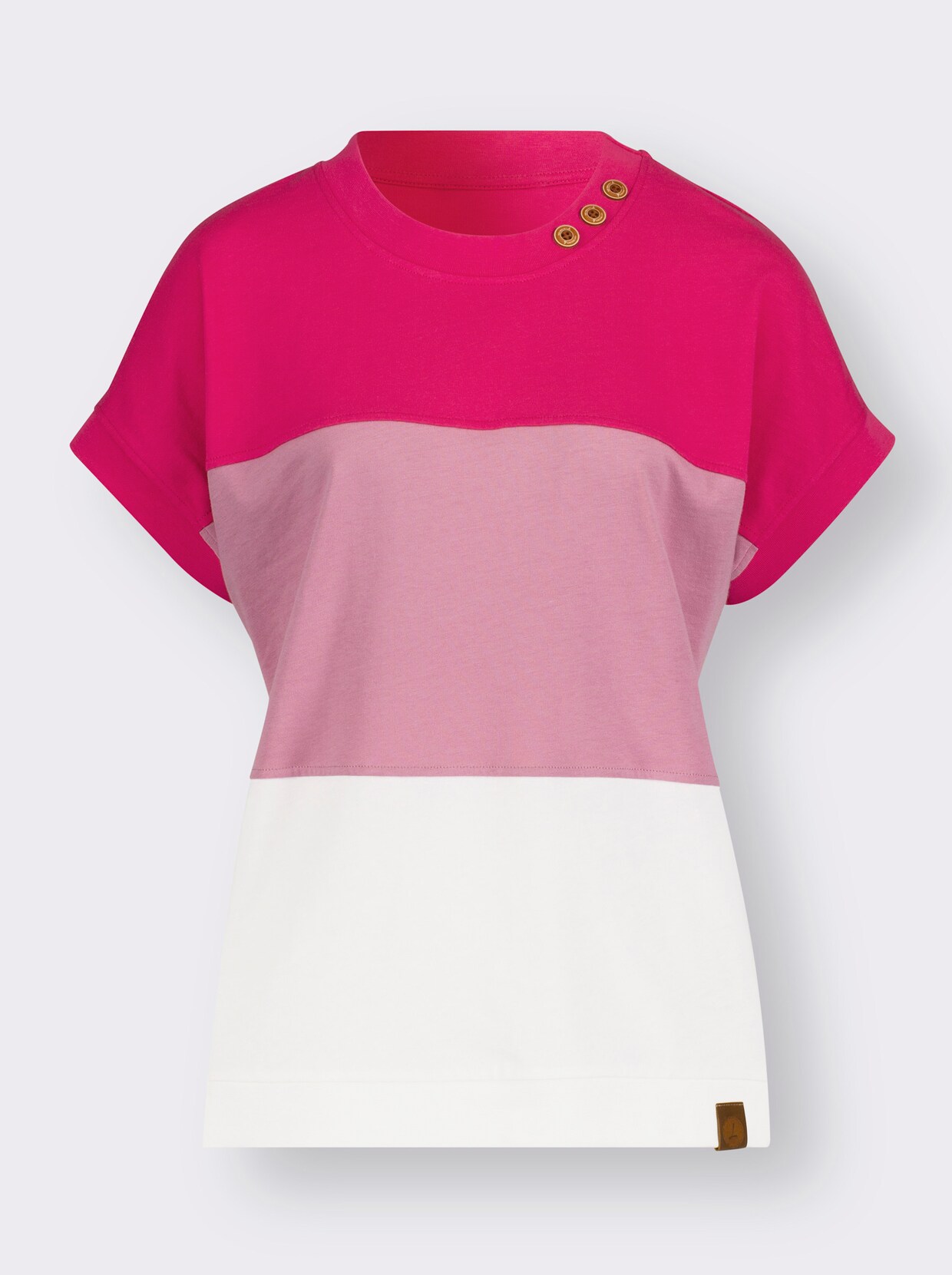 Shirt - pink-ecru
