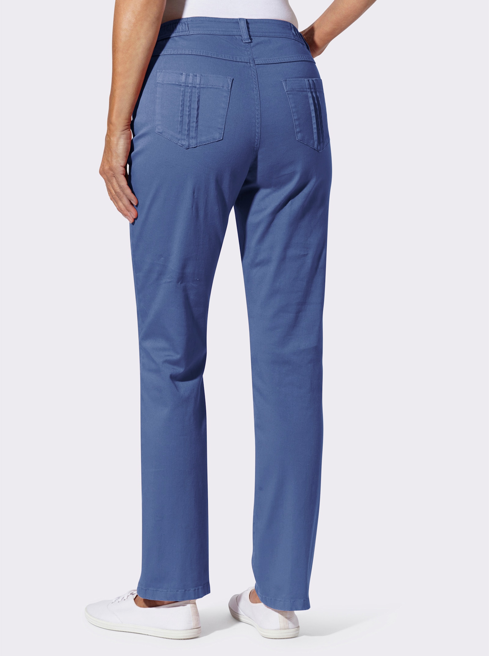 Stretch-Hose mit Biesen an den Gesässtaschen - jeansblau