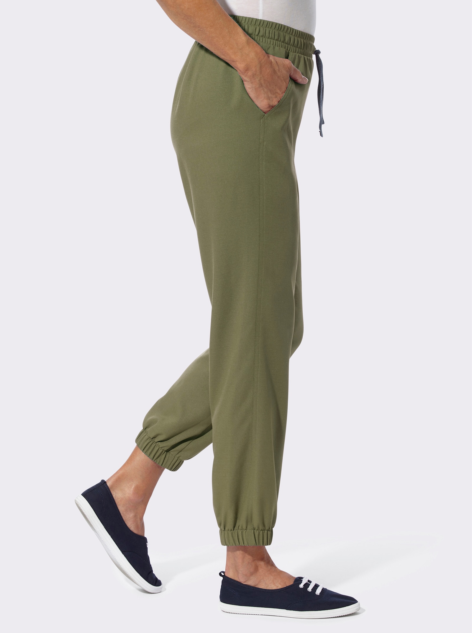 Hose mit Rundum-Dehnbund - oliv
