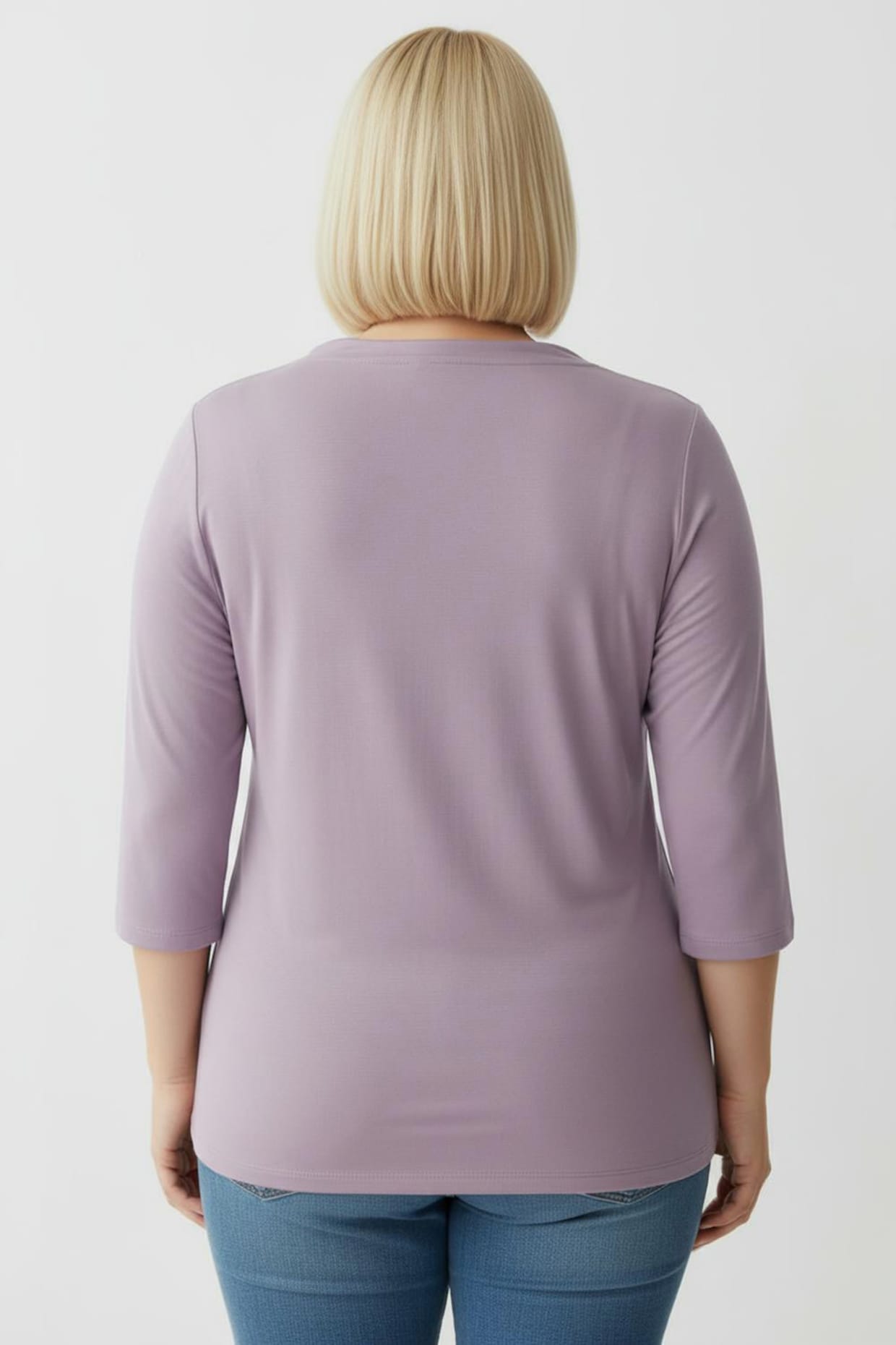 Wasserfallshirt mit 3/4-langen Ärmeln - lavendel