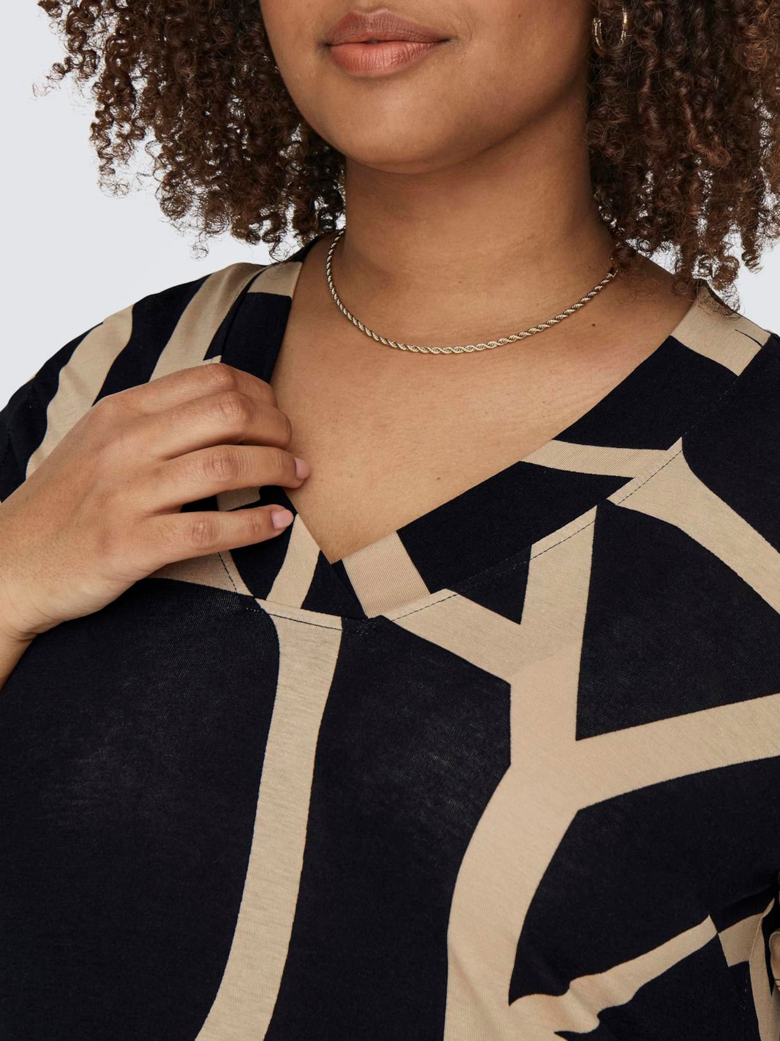 ONLY CARMAKOMA Shirtkleid - black aop:maritime great logo