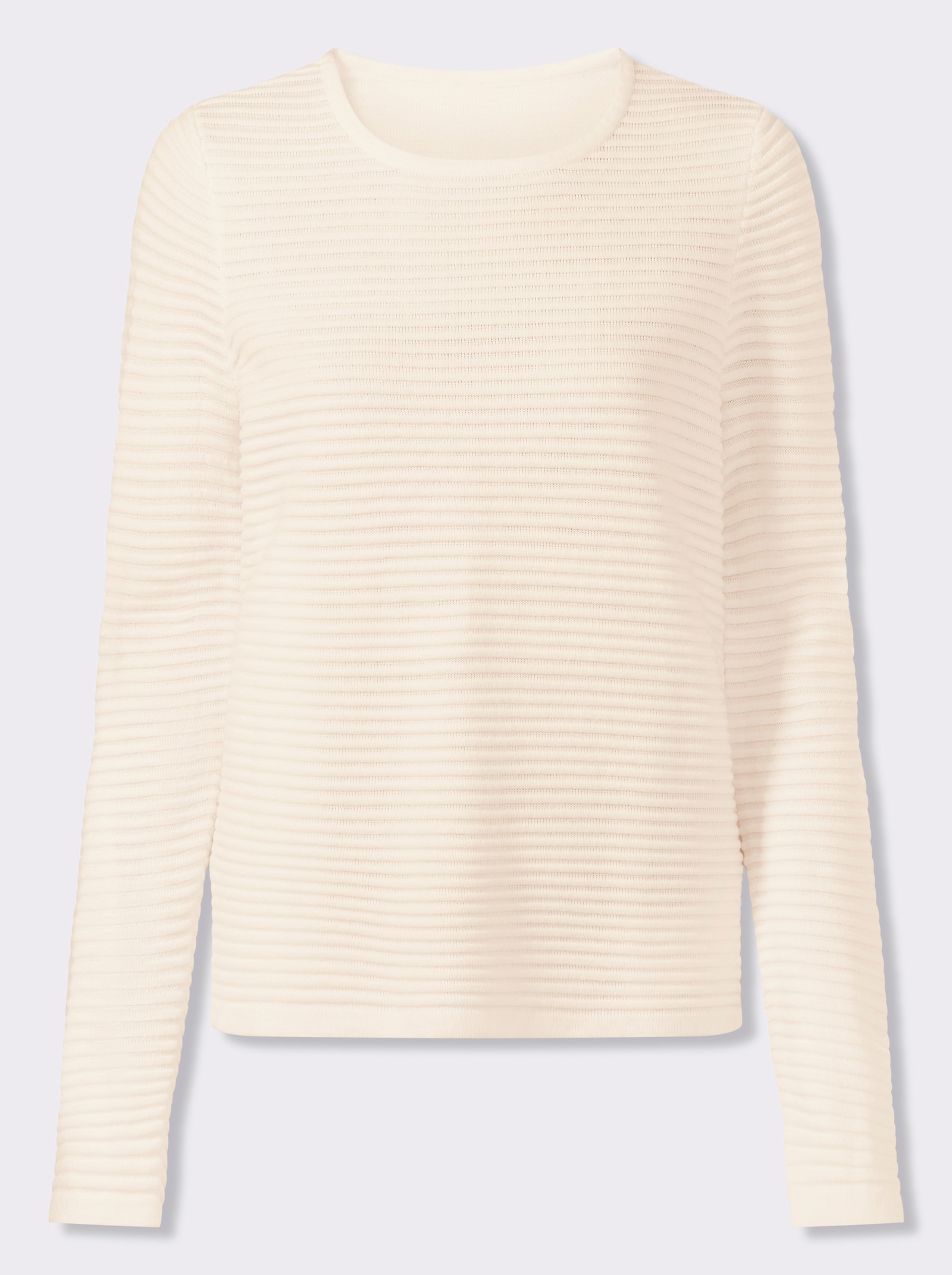 Svetr s dlouhým rukávem s žebrováním - ecru