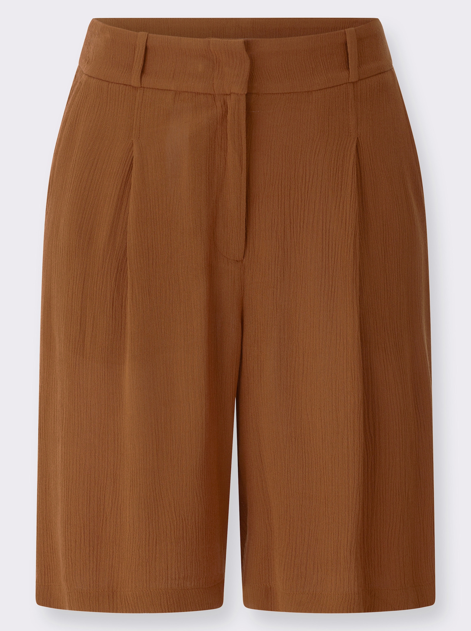 Bermudas aus reiner Viskose - cognac