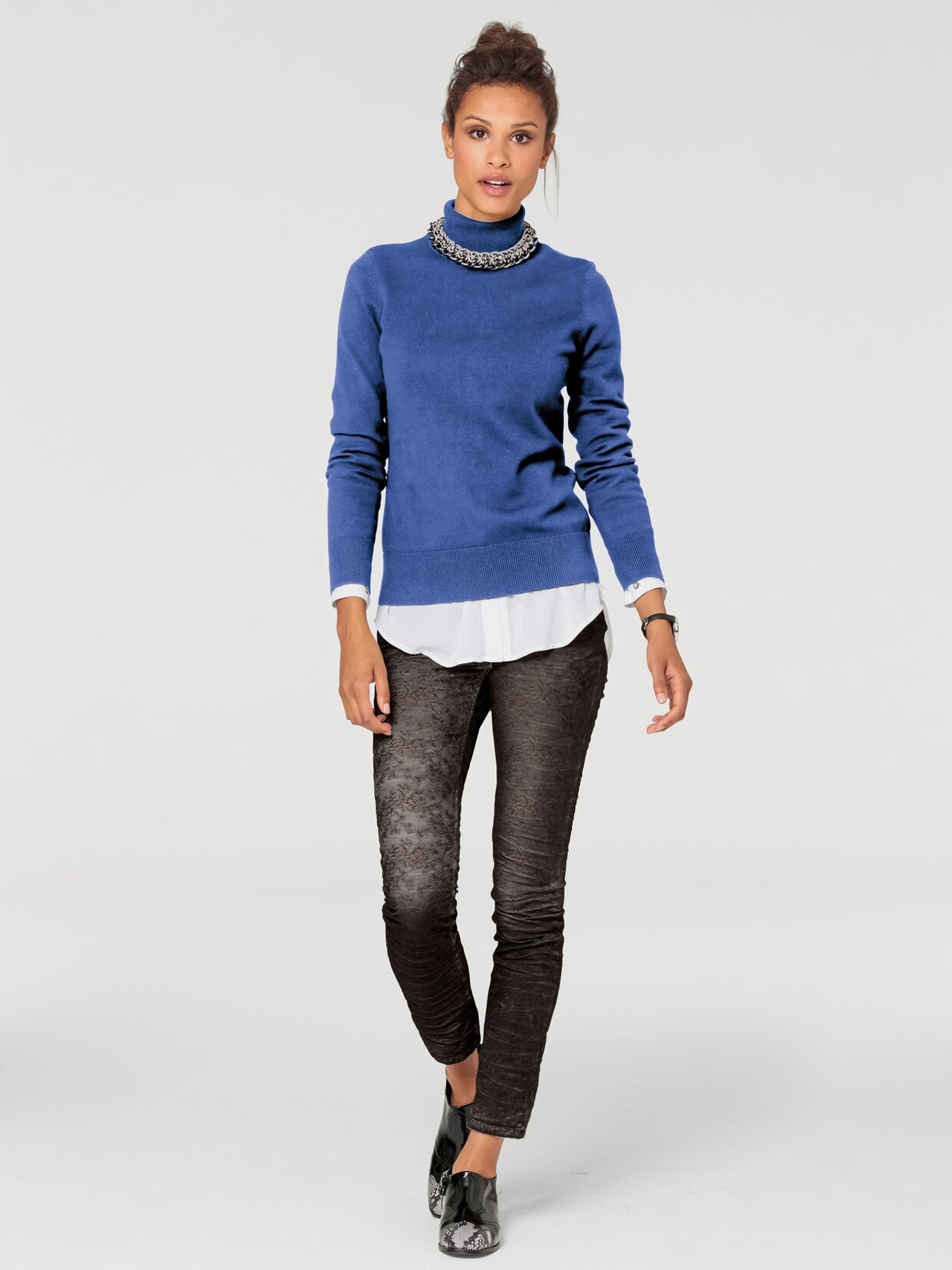 Linea Tesini Rollkragenpullover - royalblau