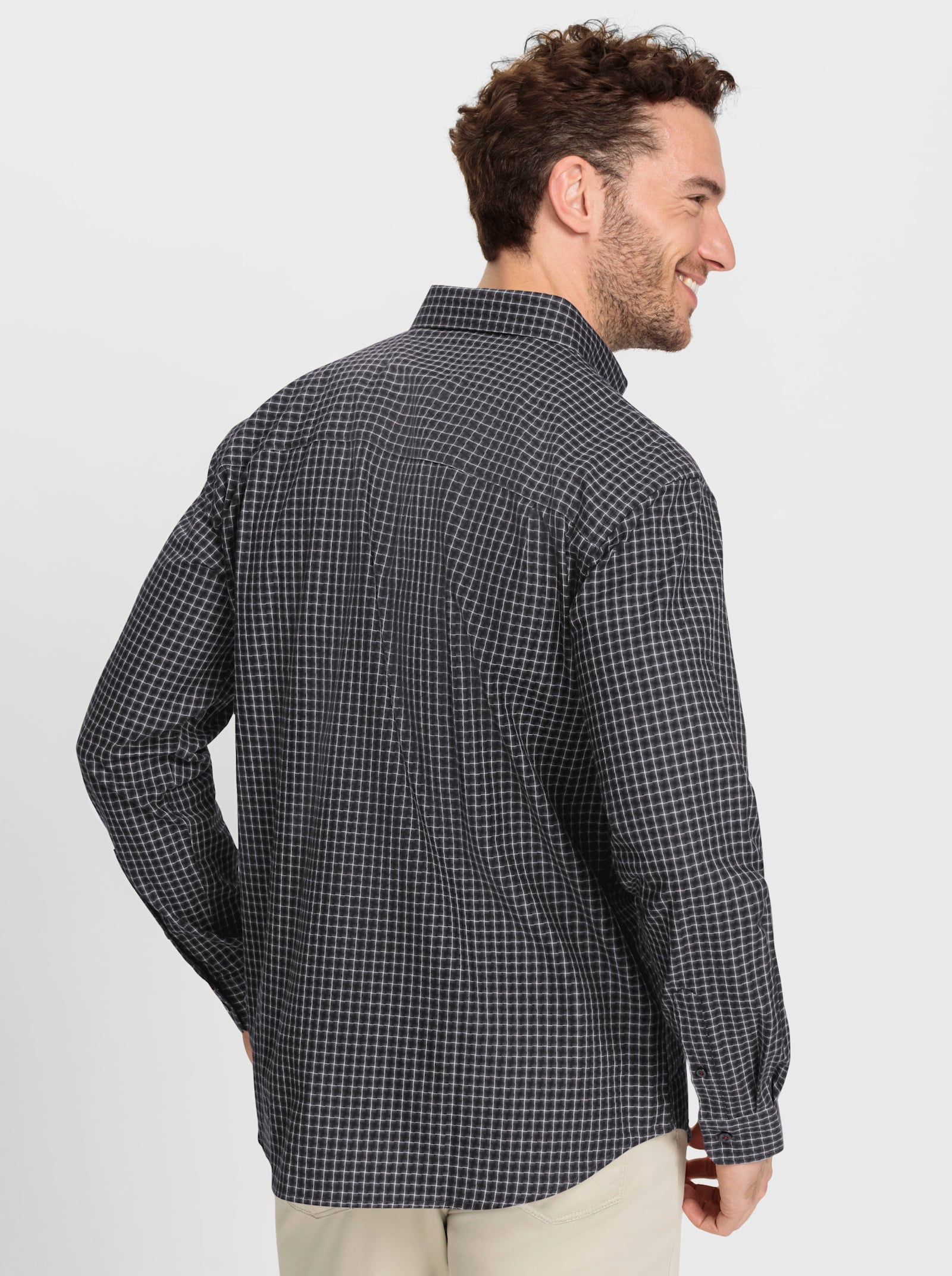 Marco Donati Košile s dlouhým rukávem s kostkovaným vzorem z barvené příze - šedá-vzor