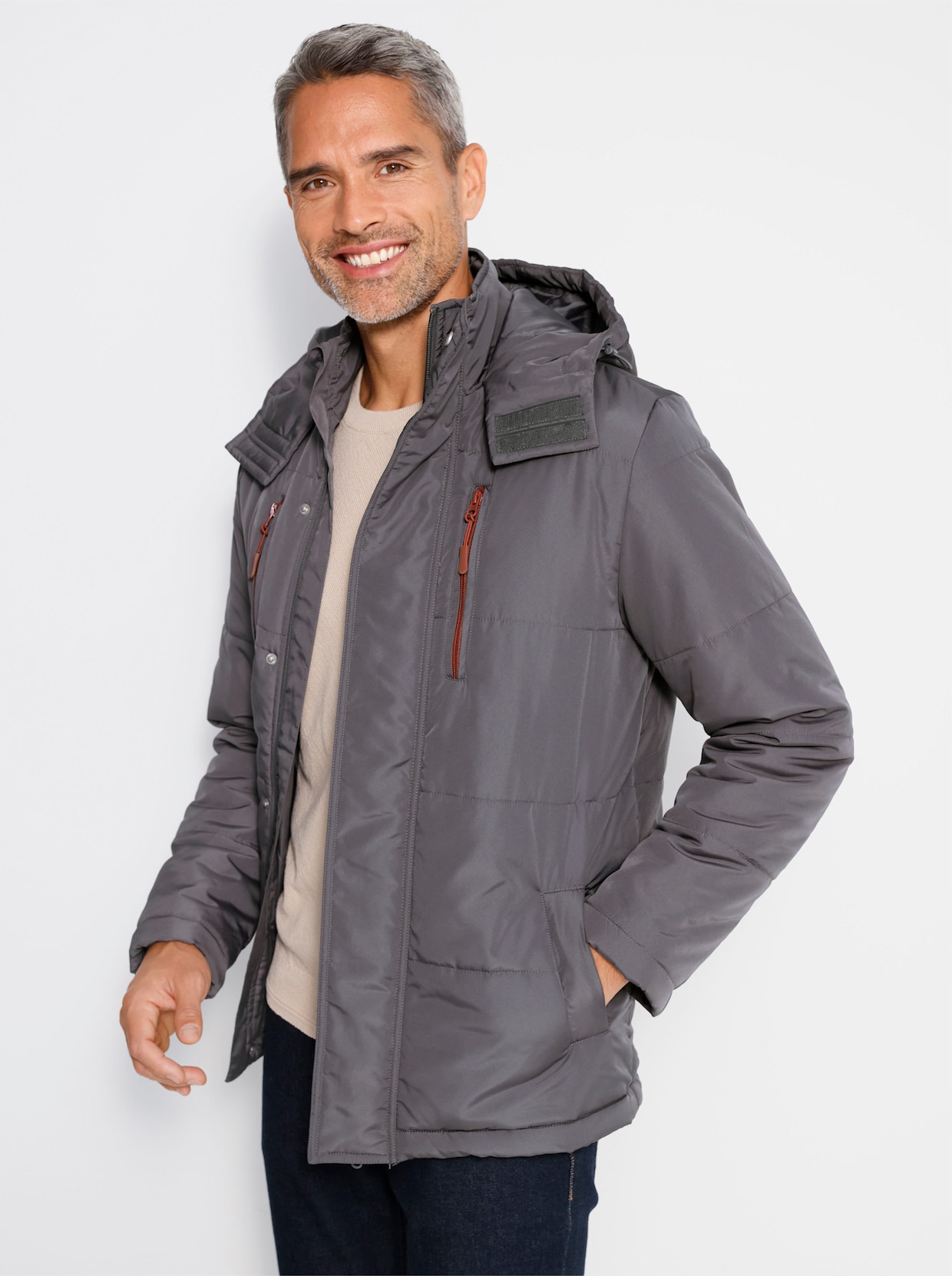 Steppjacke für normale Wintertemperaturen - anthrazit