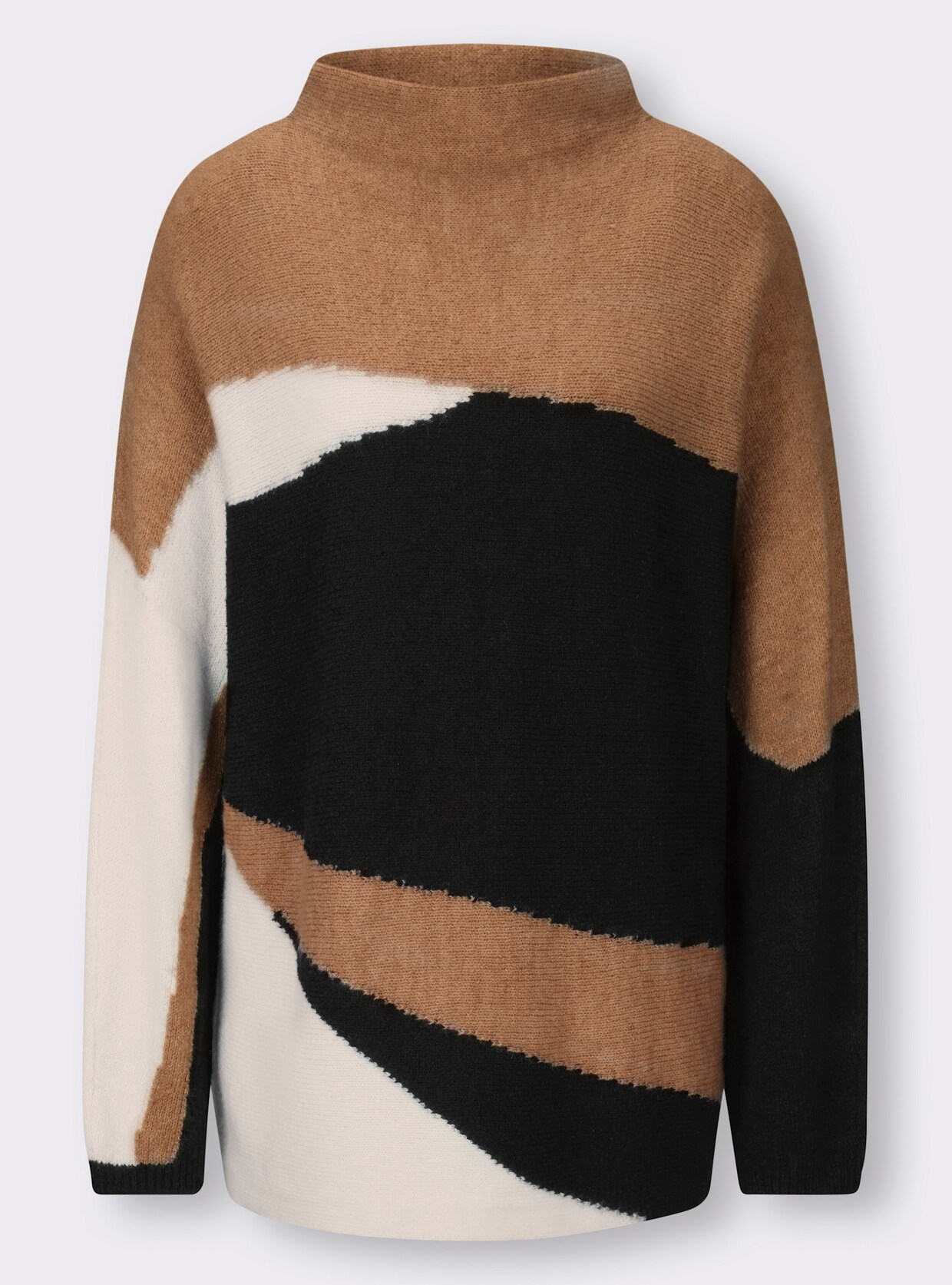 heine Pullover - zwart/camel gedessineerd