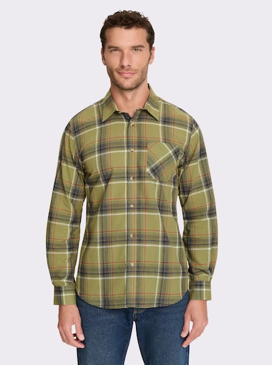 Catamaran Langarmhemd mit krempelbaren Ärmeln - schilf-kariert