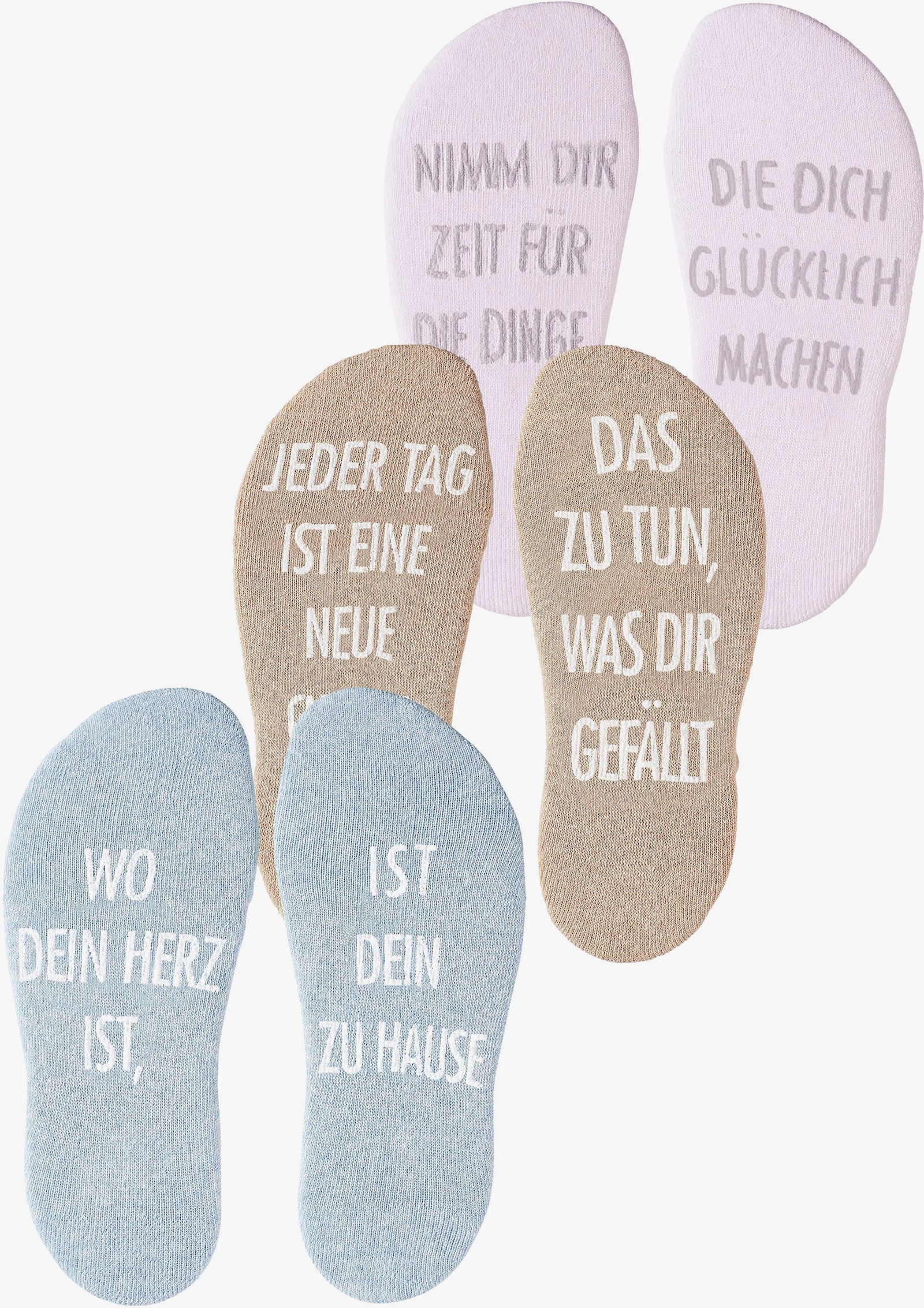 Arizona Kuschelsocken - rosa, camel, hellblau