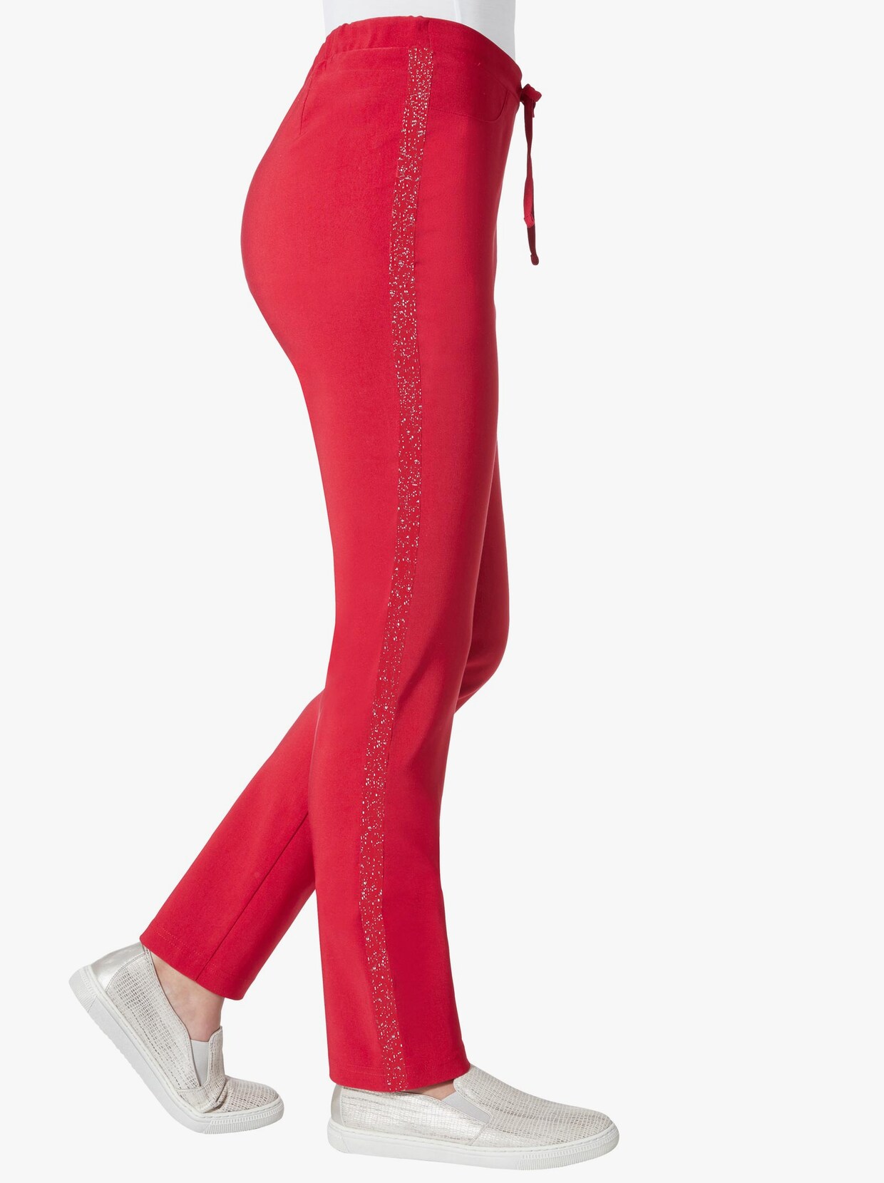 Elastické nohavice - červená