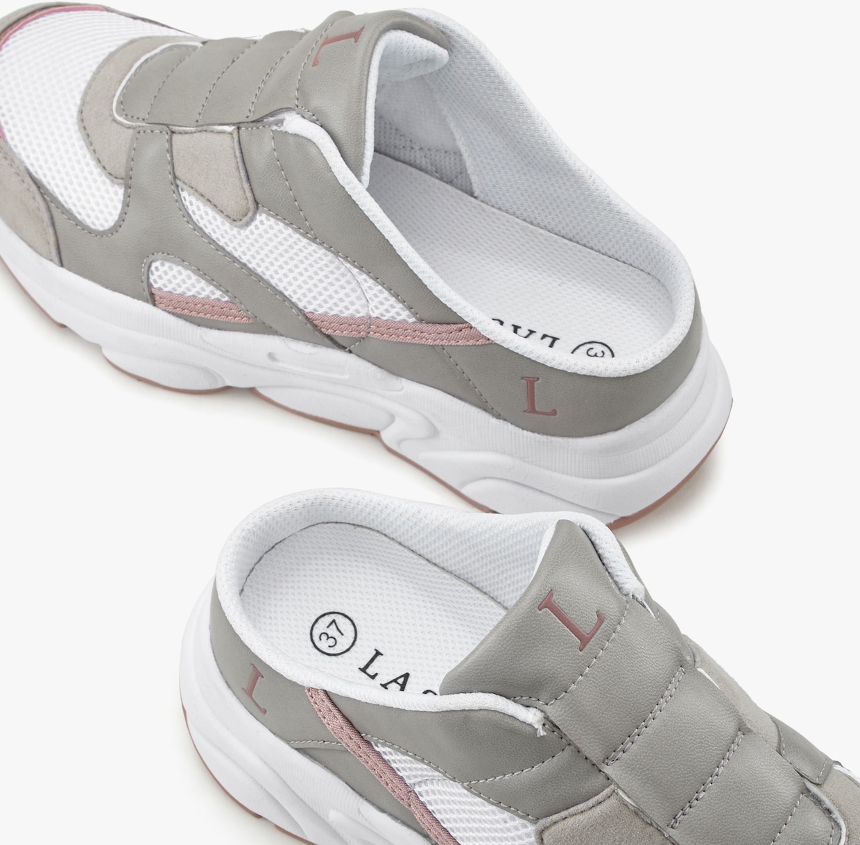 LASCANA Slip-on sneaker - wit/grijs/roze