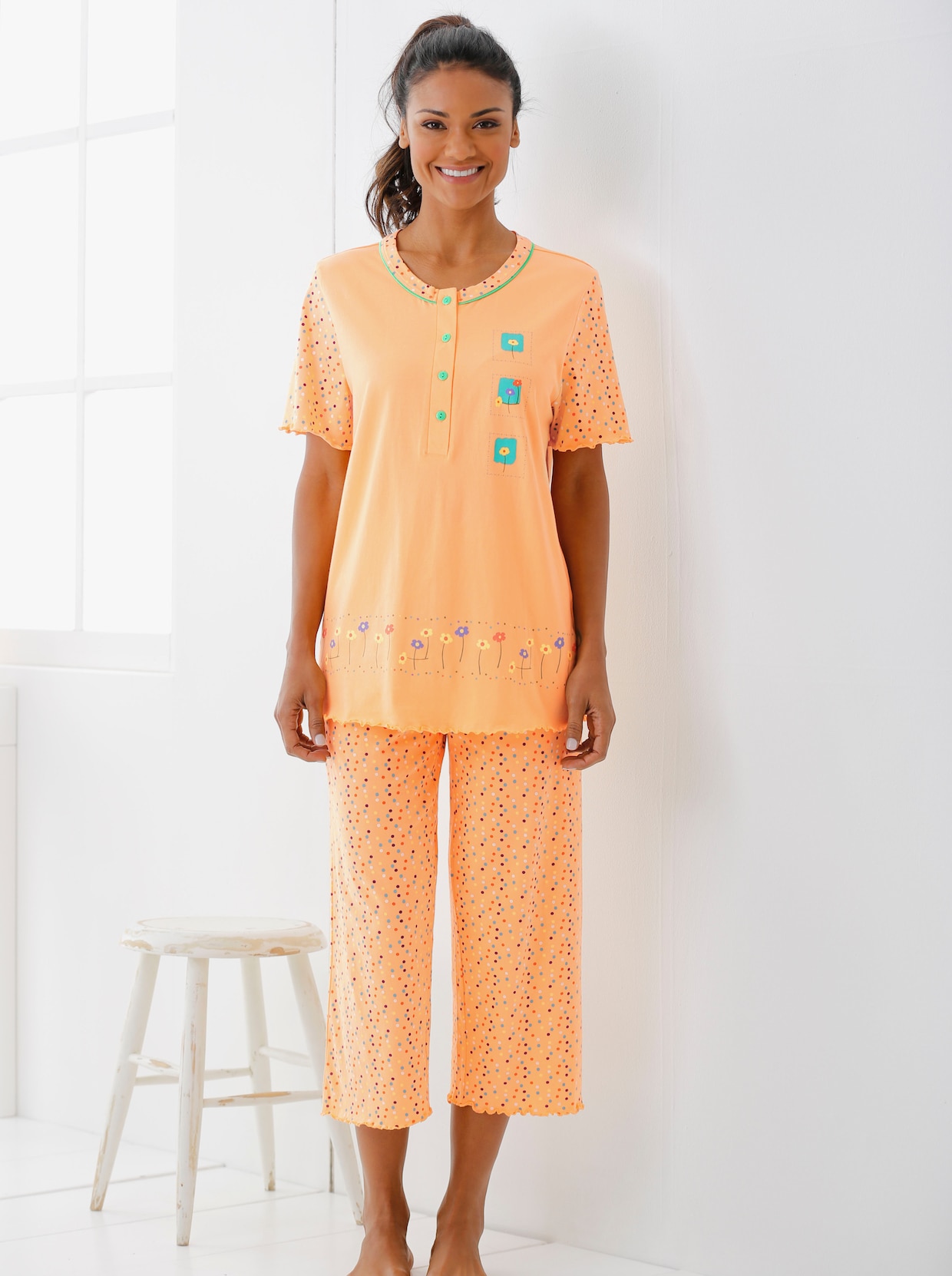 Comtessa Pyjama's - apricot + geel