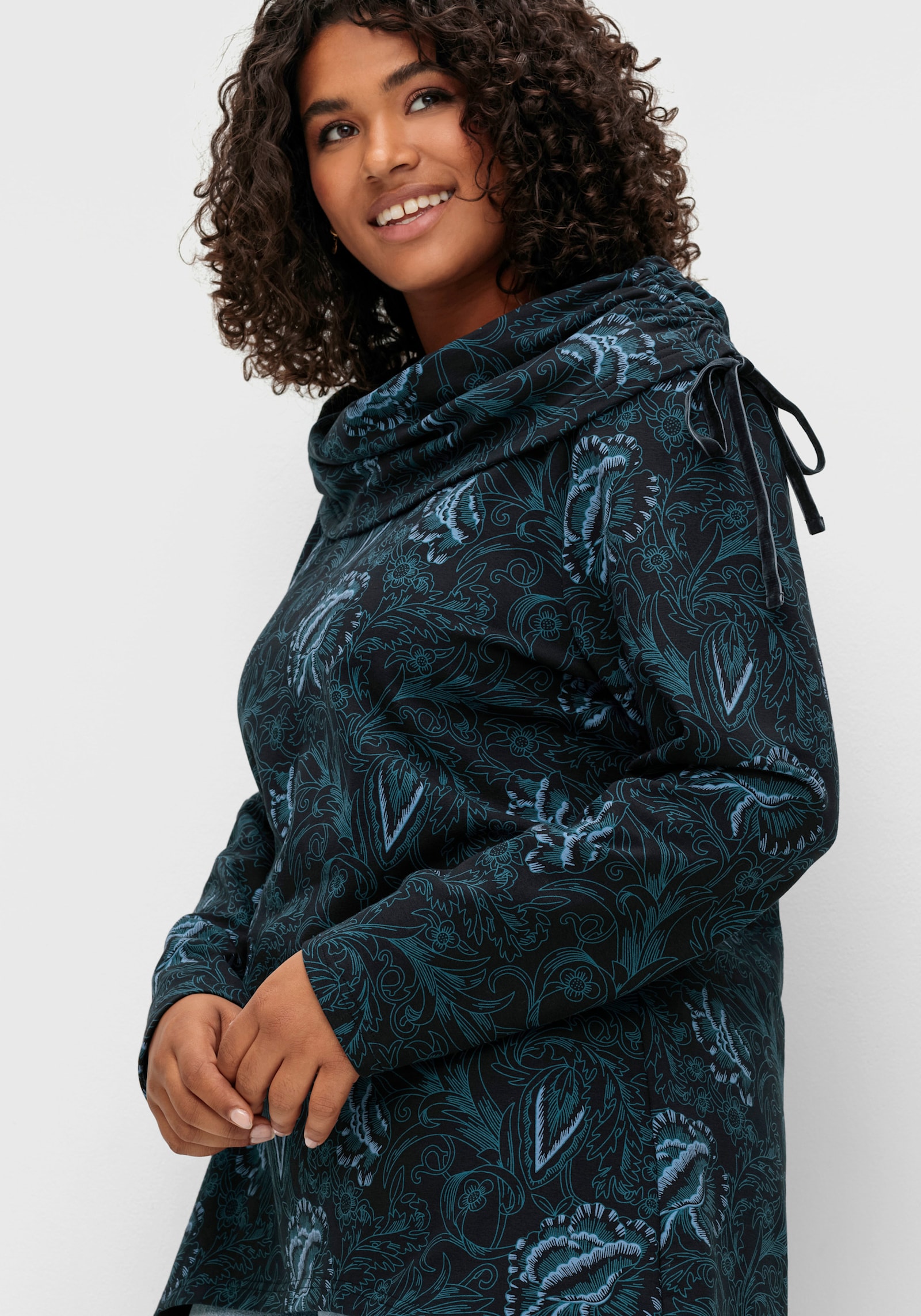 sheego by Joe Browns Sweatshirt - schwarz-bedruckt