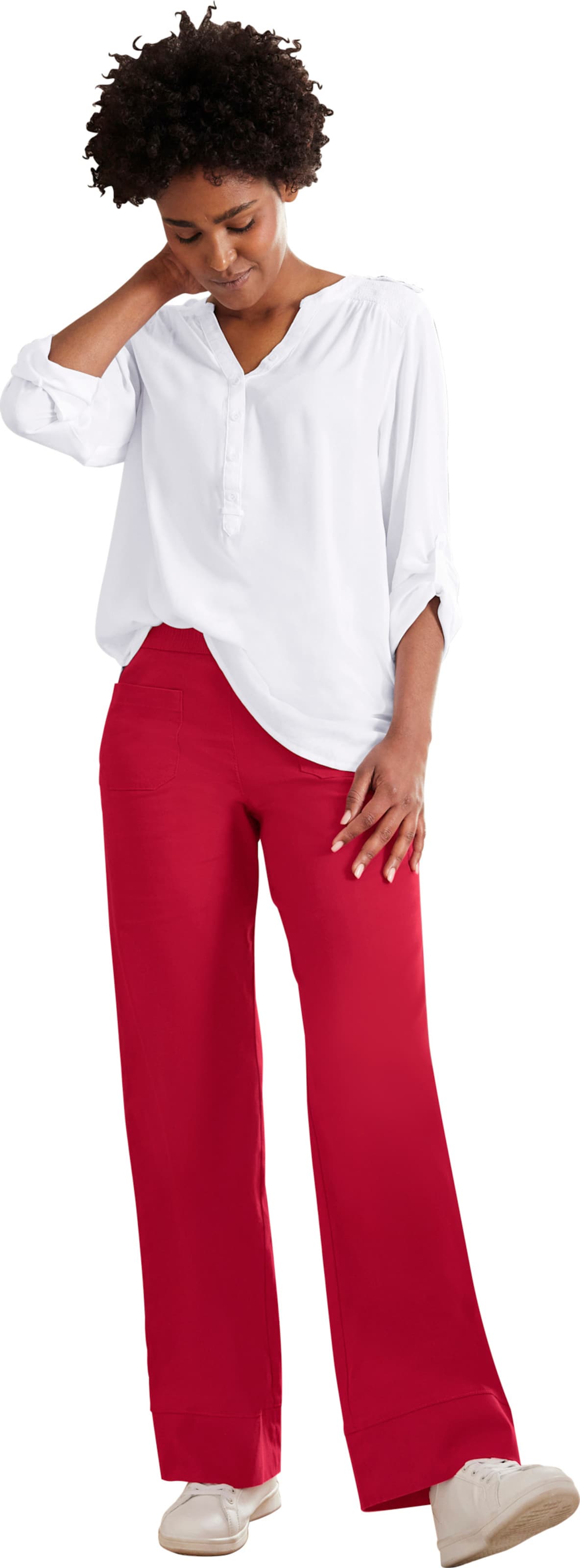 Rot Schlupfjeans - Bild 3