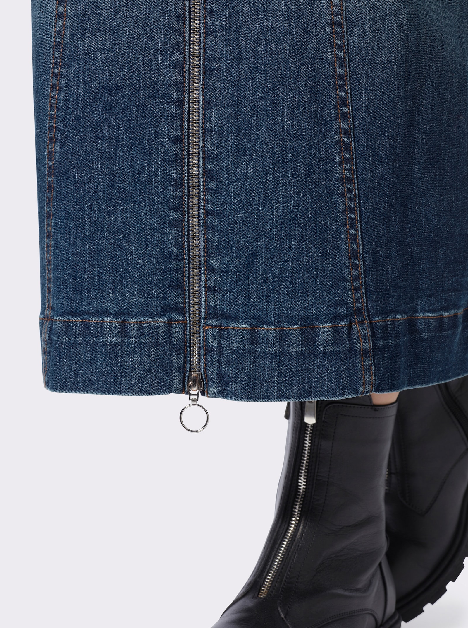 heine Jeansrok met loopsplit - blue-stonewashed