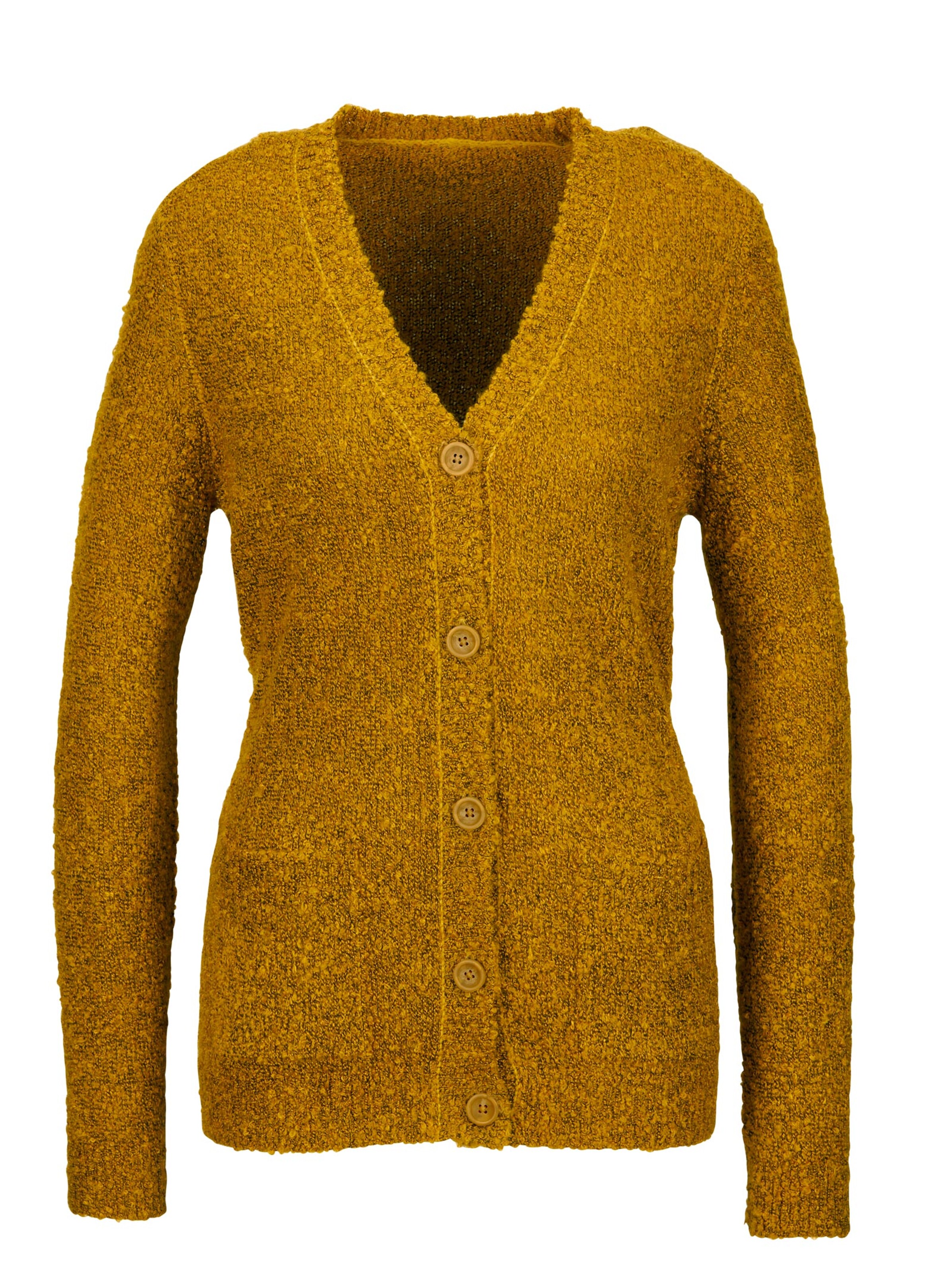 Strickjacke - senfgelb