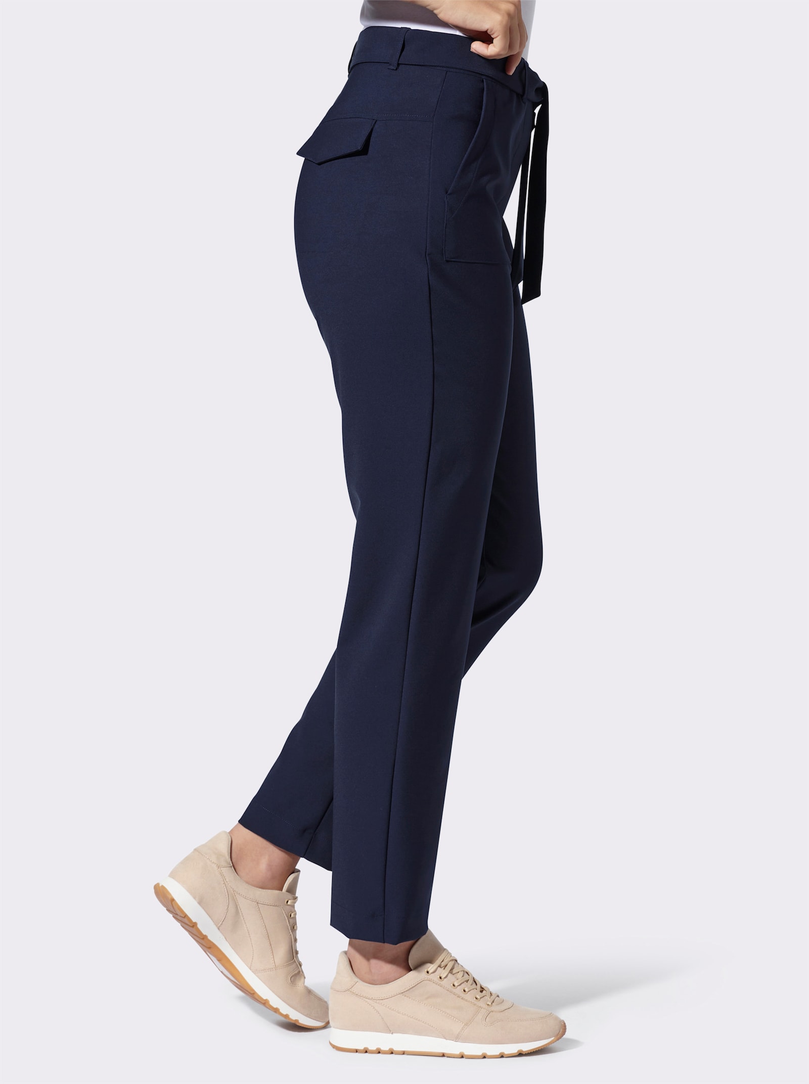 heine Schlupfhose mit Bindegürtel - marine