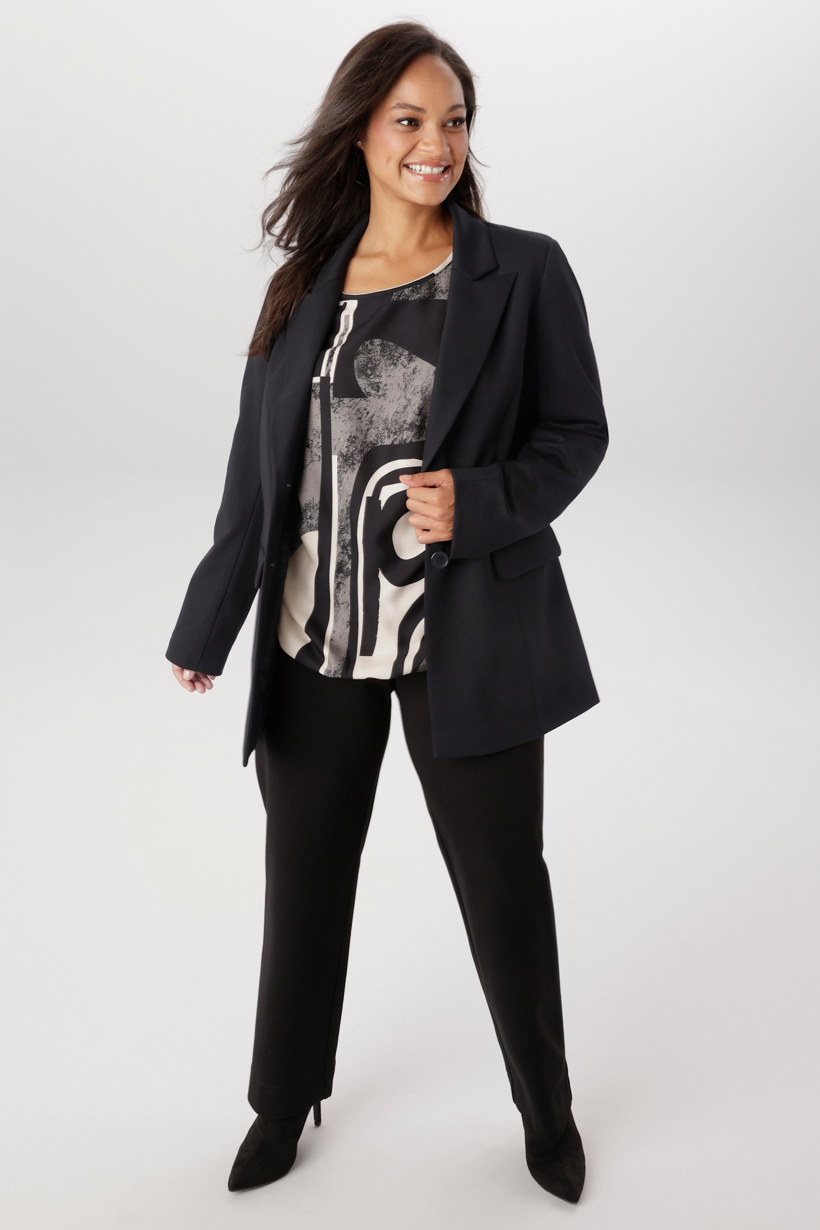 Aniston PLUS Jerseyblazer - schwarz